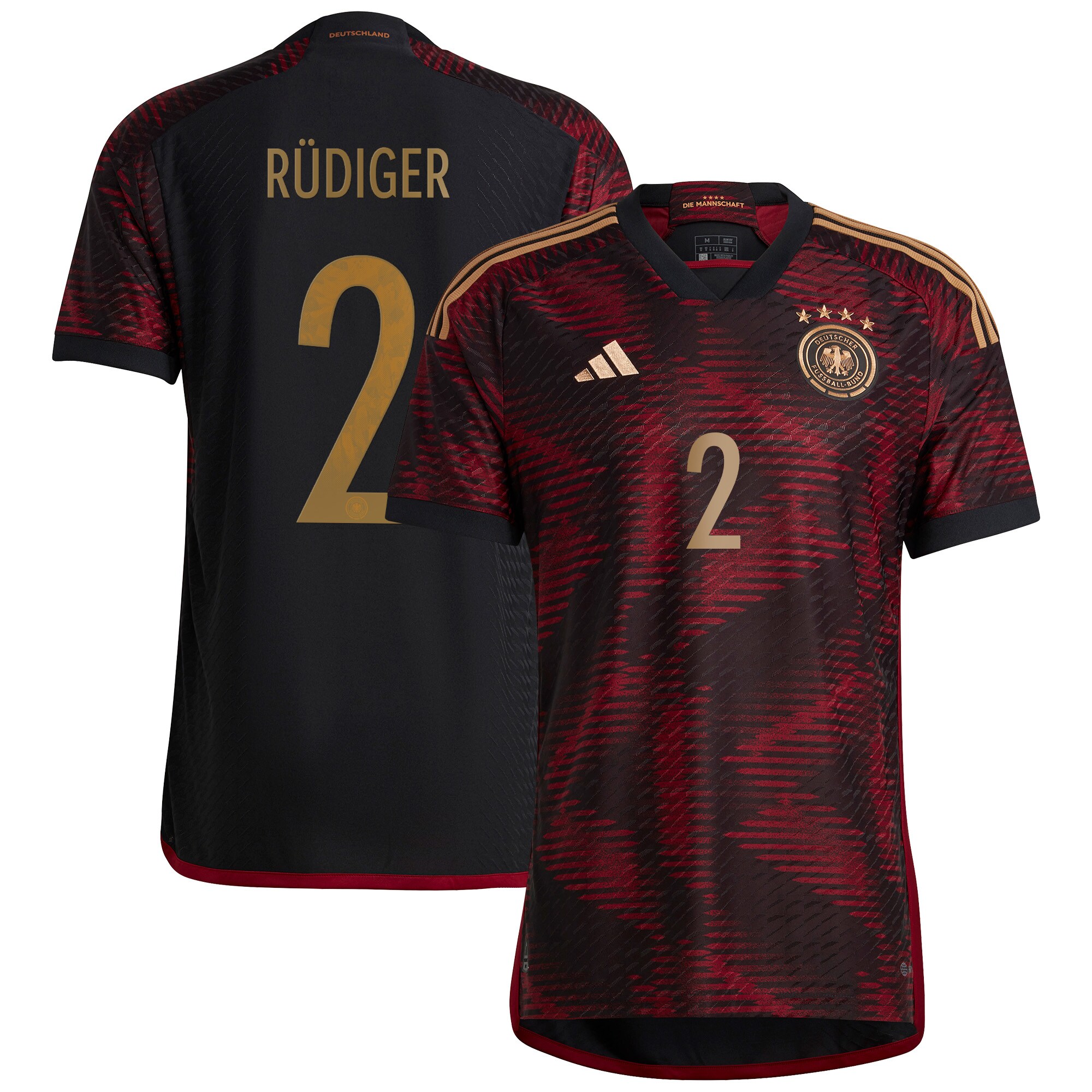Antonio Rüdiger Germany National Team adidas 2022/23 Away Authentic Player Jersey - Black