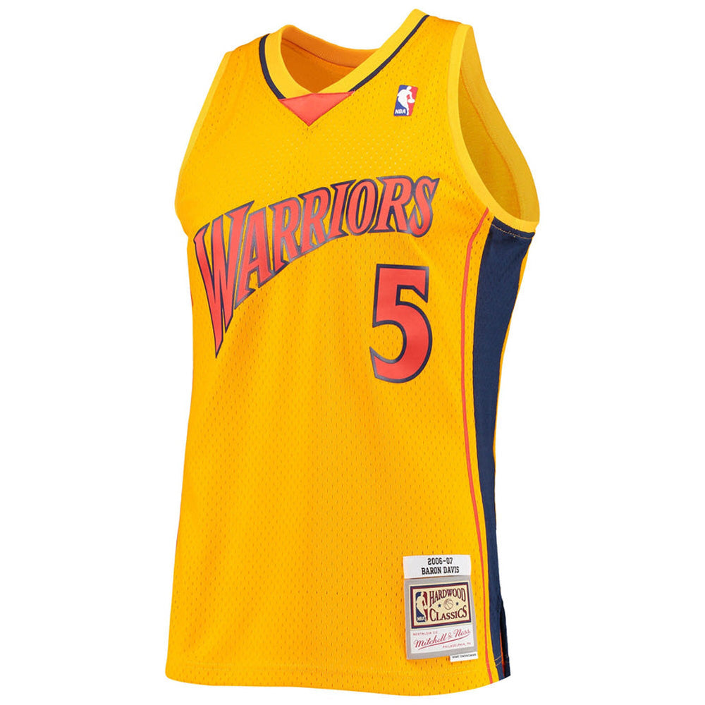 Men's Golden State Warriors Baron Davis 2006-07 Hardwood Classics Jersey - Gold