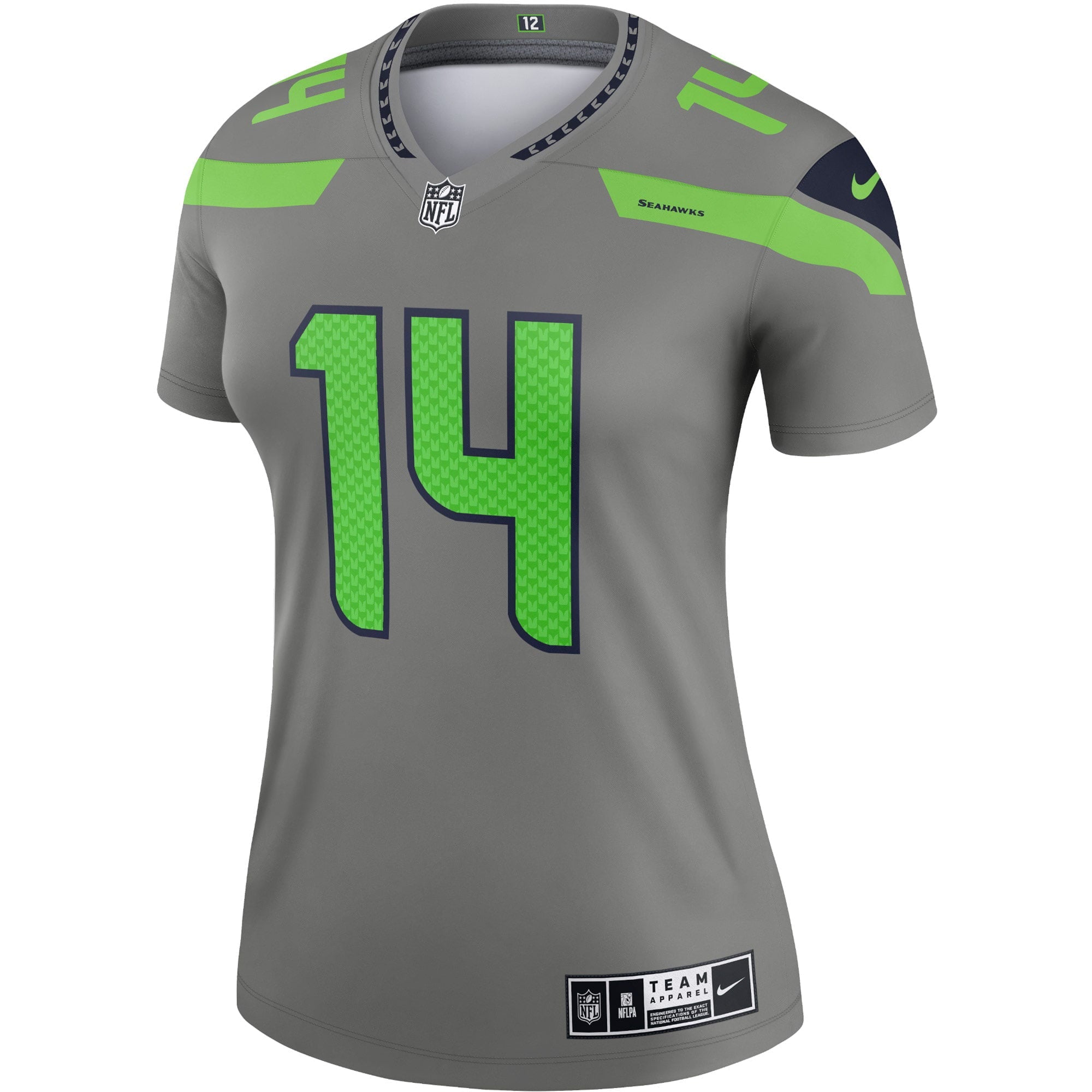 Women's Nike DK Metcalf Gray Seattle Seahawks Inverted Legend Jersey