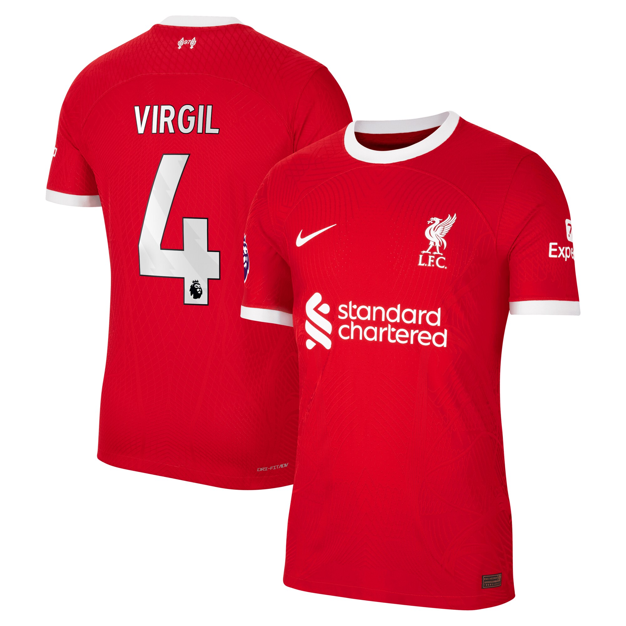 Virgil Van Dijk Liverpool Nike 2023/24 Home Authentic Player Jersey - Red