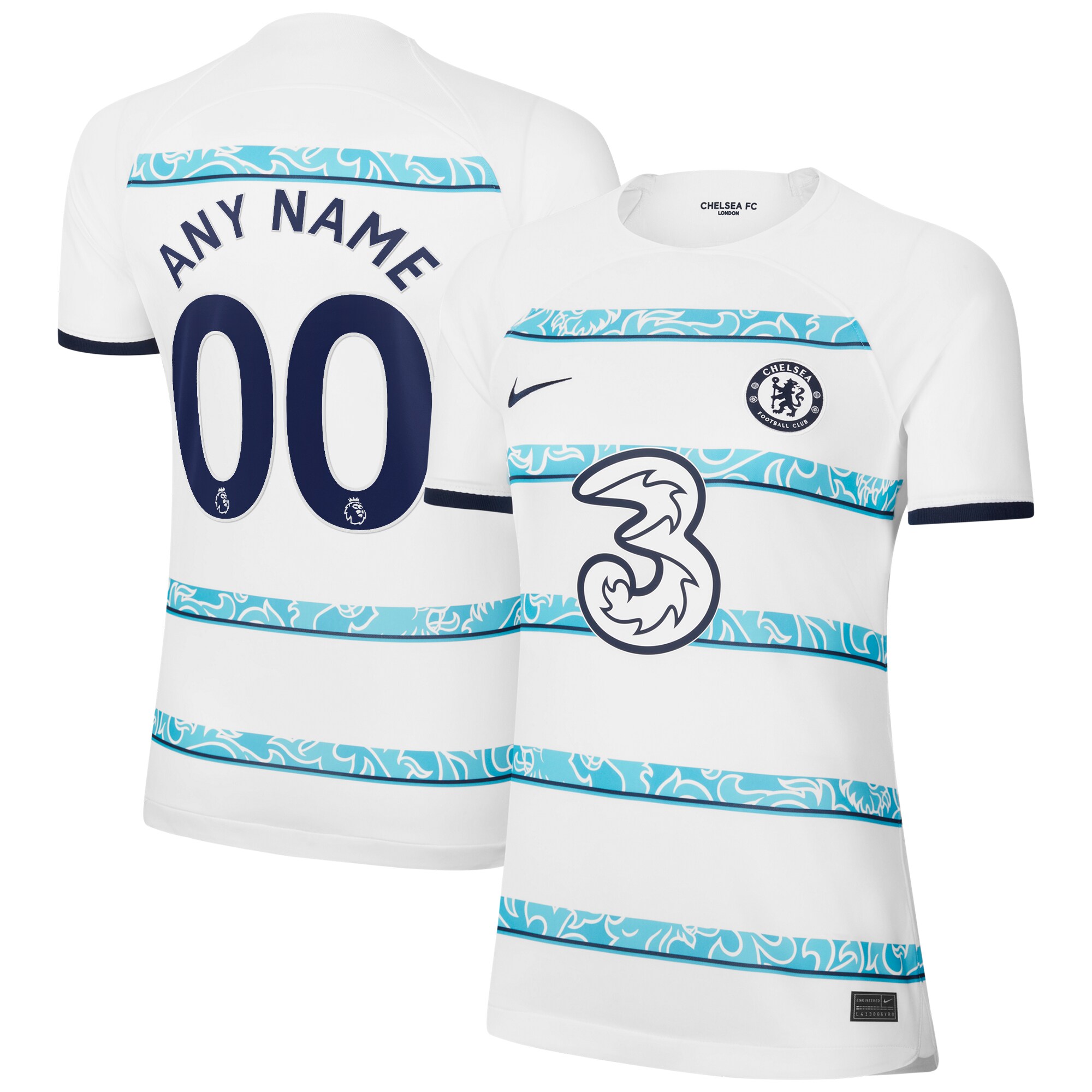 Chelsea Nike Women's 2022/23 Away Breathe Stadium Custom Replica Jersey - White
