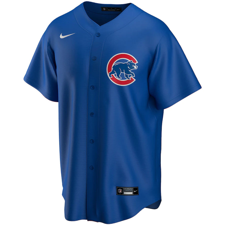 Men's Dansby Swanson Chicago Cubs Alternate Blue Premium Stitch Replica Jersey