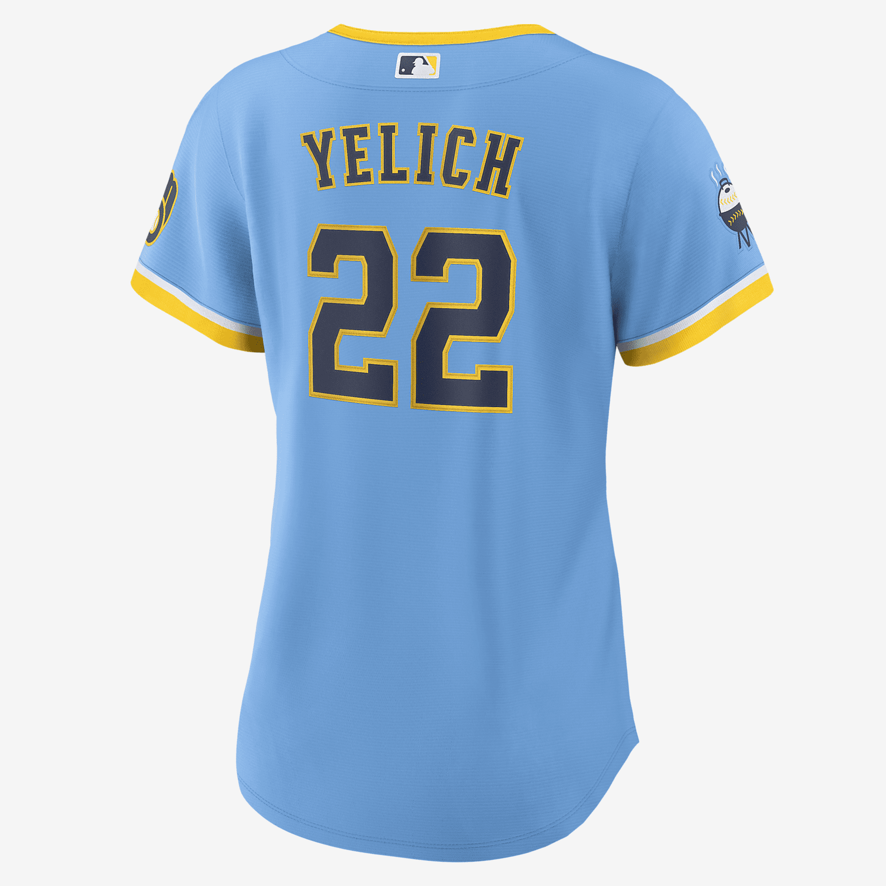 MLB Milwaukee Brewers City Connect (Christian Yelich) Women's Replica Baseball Jersey - Powder Blue