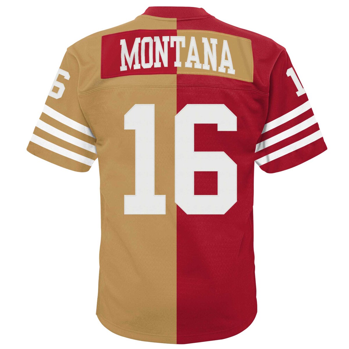 Boys' Grade School Joe Montana Mitchell & Ness 49ers Split Legacy Jersey - Red