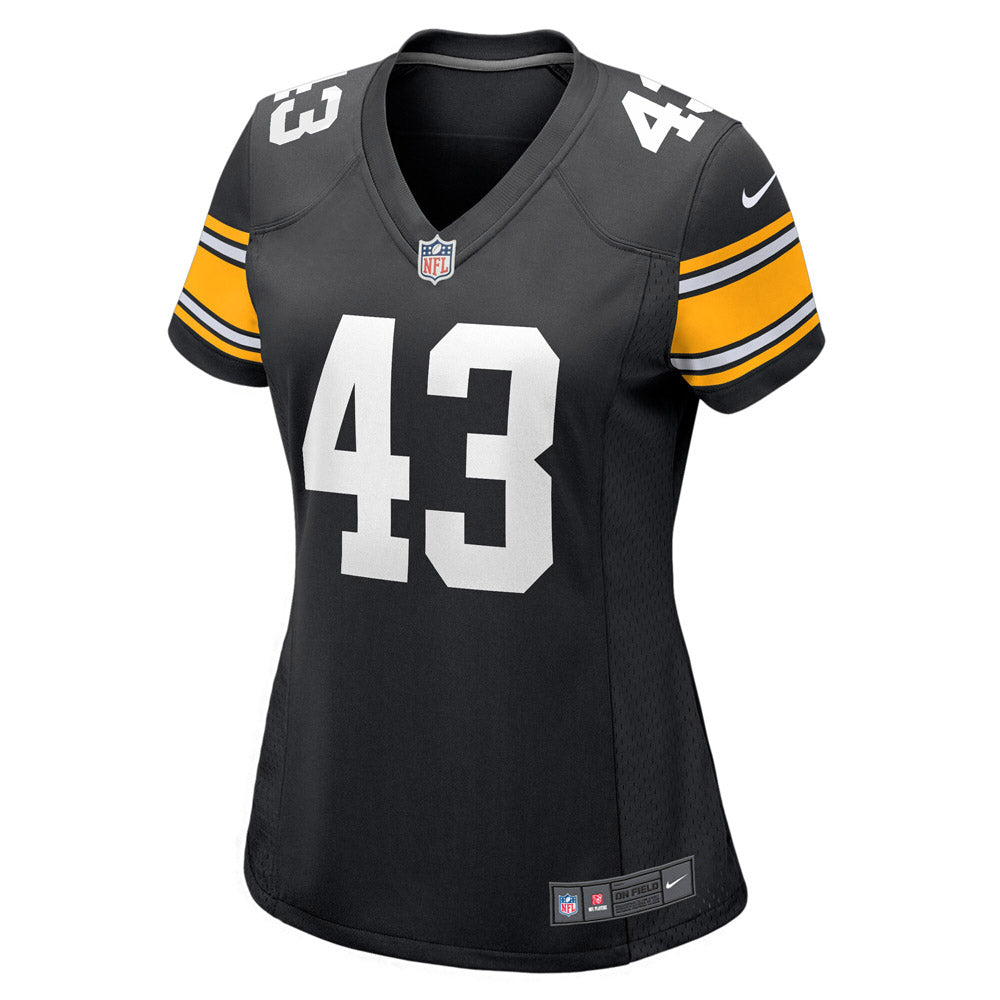 Women's Pittsburgh Steelers Troy Polamalu Retired Player Jersey Black