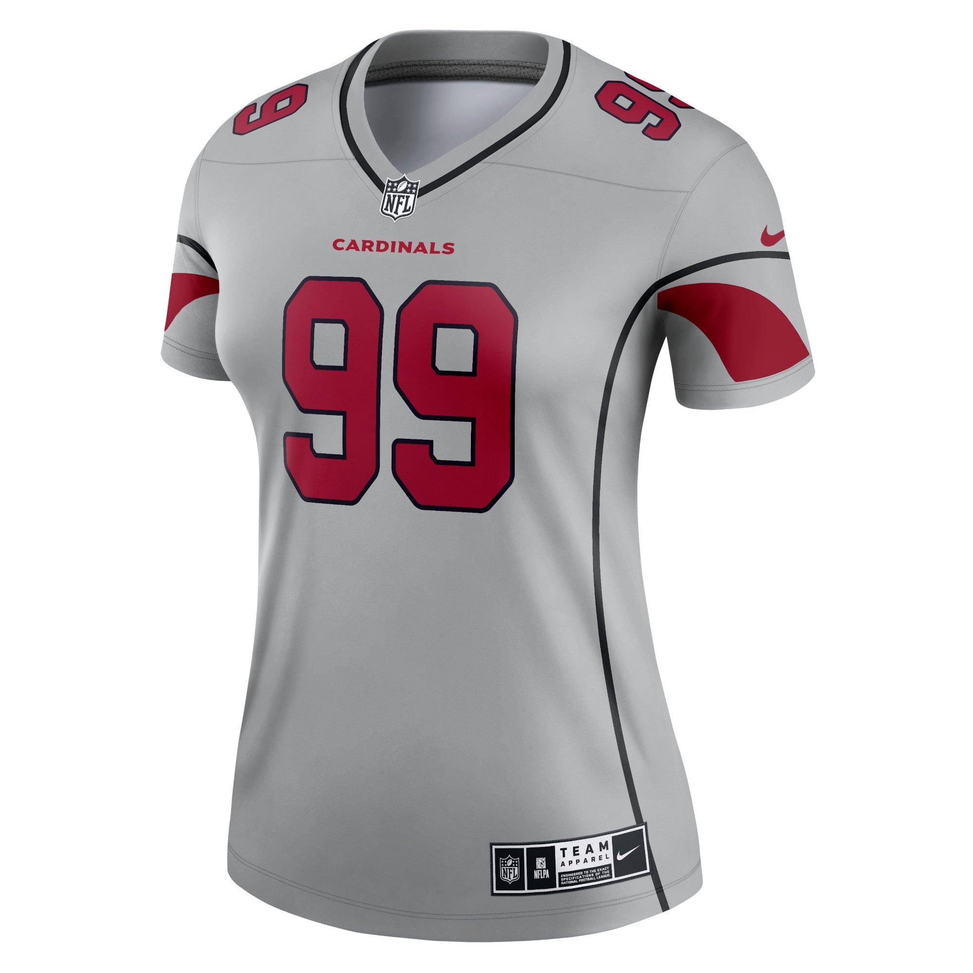 Women's Nike J.J. Watt Gray Arizona Cardinals Inverted Legend Jersey