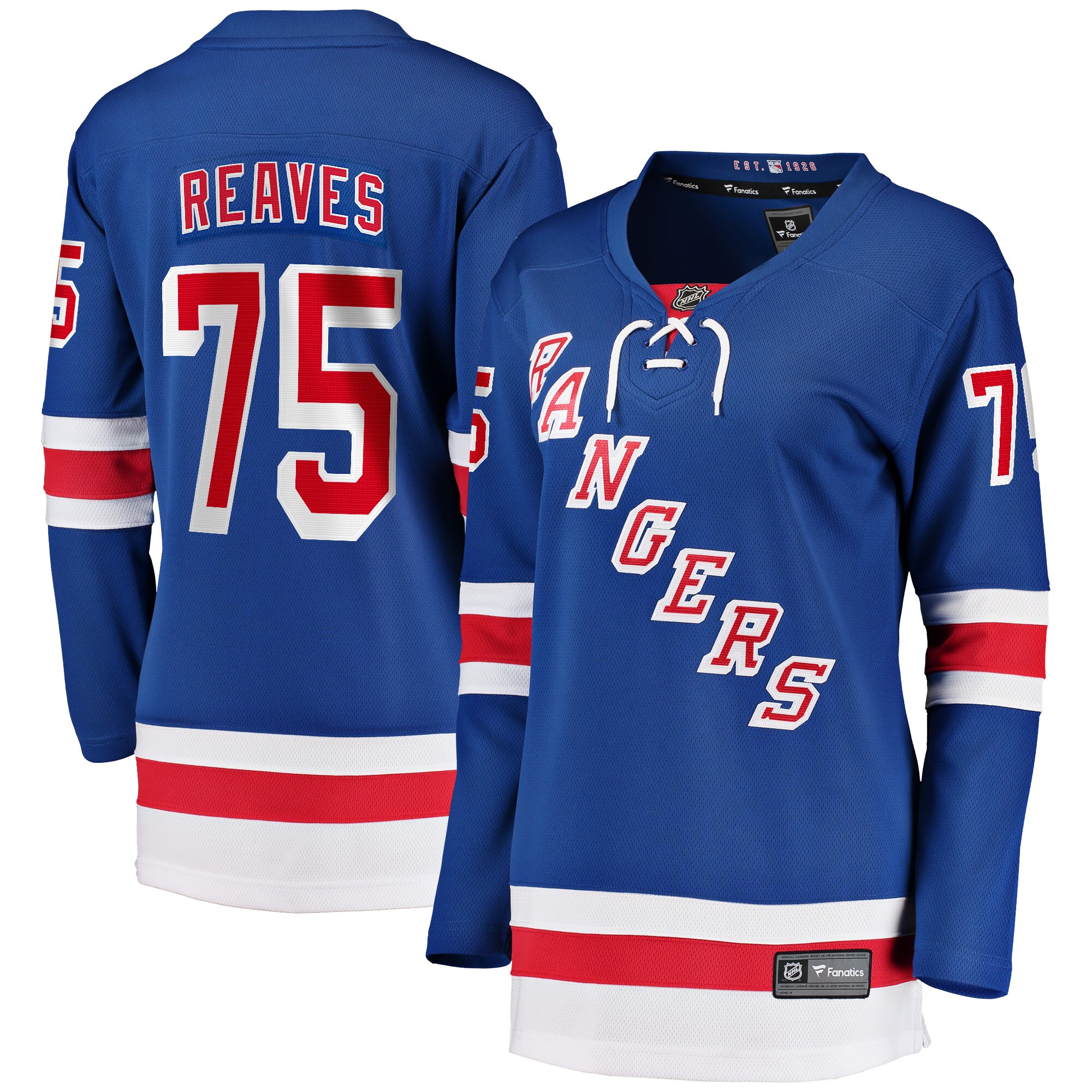 Ryan Reaves New York Rangers Fanatics Branded Women's Home Breakaway Player Jersey - Blue