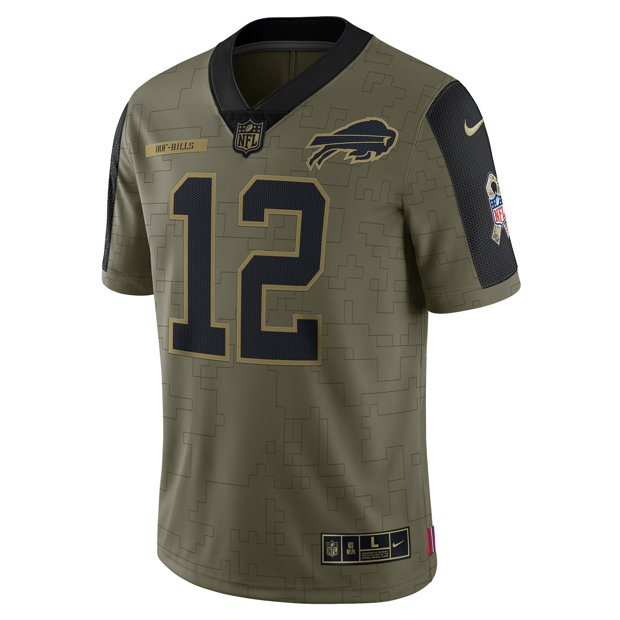 Men's Nike Jim Kelly Olive Buffalo Bills 2021 Salute To Service Retired Player Limited Jersey