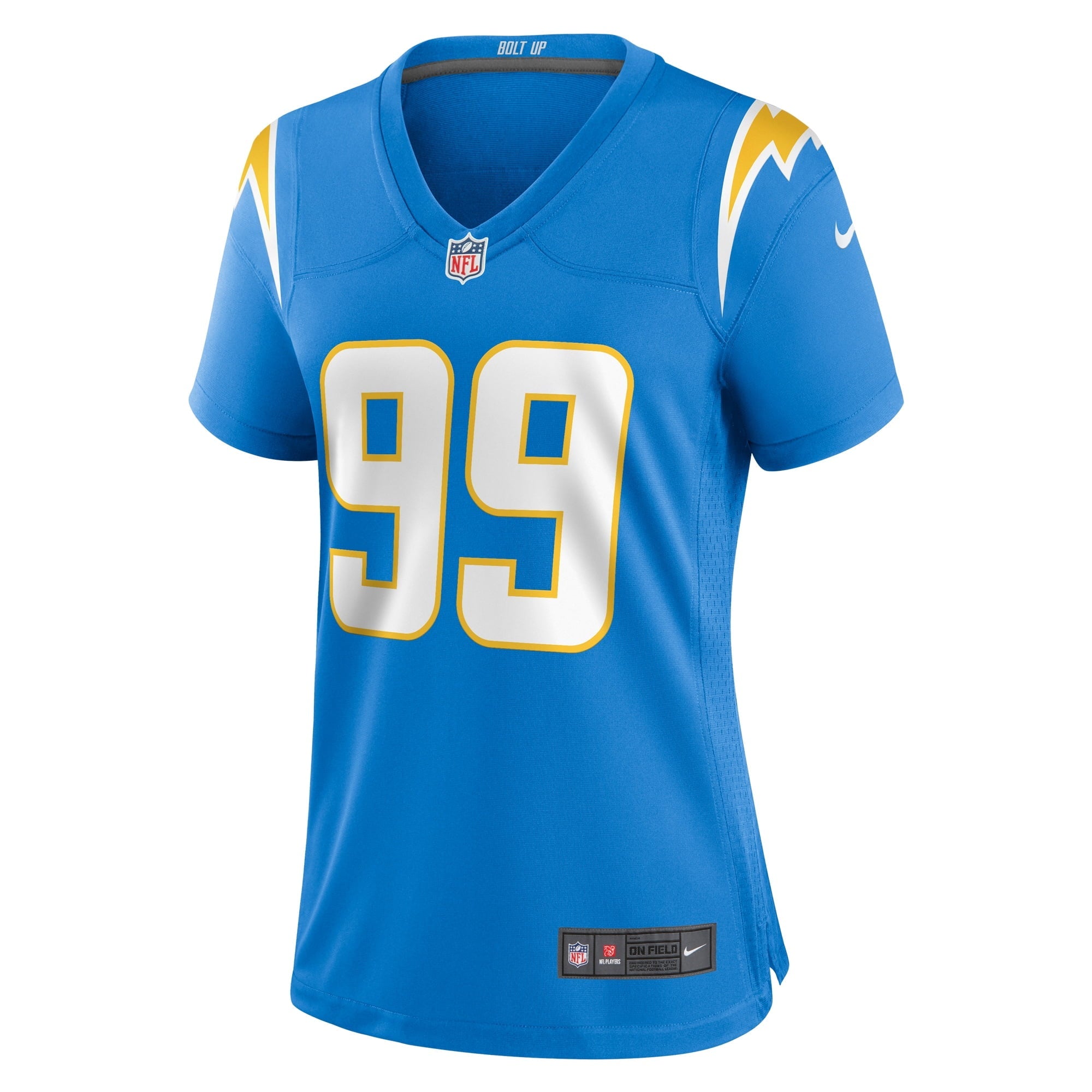 Women's Nike Aaron Crawford Powder Blue Los Angeles Chargers Home Game Player Jersey