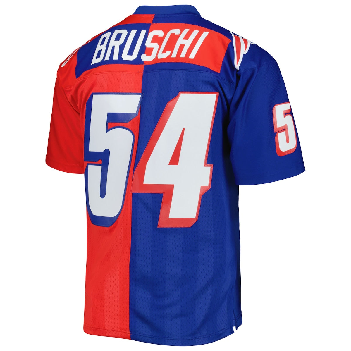 Men's Tedy Bruschi Mitchell & Ness Patriots 2007 Split Legacy Replica Jersey - Blue