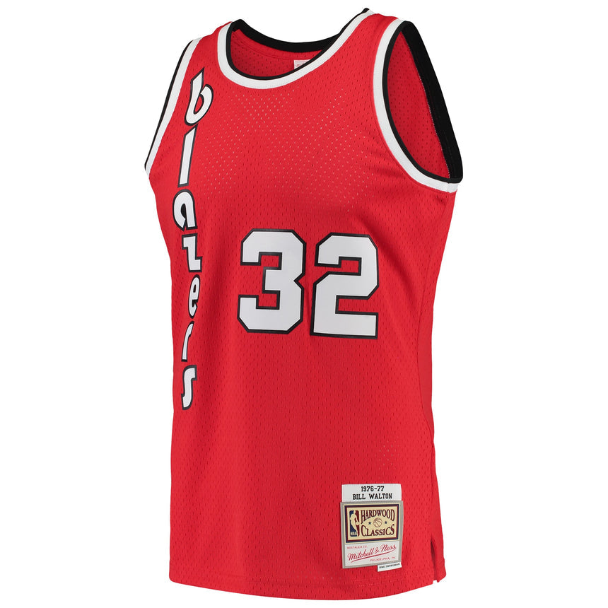 Men's Bill Walton Portland Trail Blazers 1976 Mitchell & Ness Red Hardwood Classics Swingman Jersey