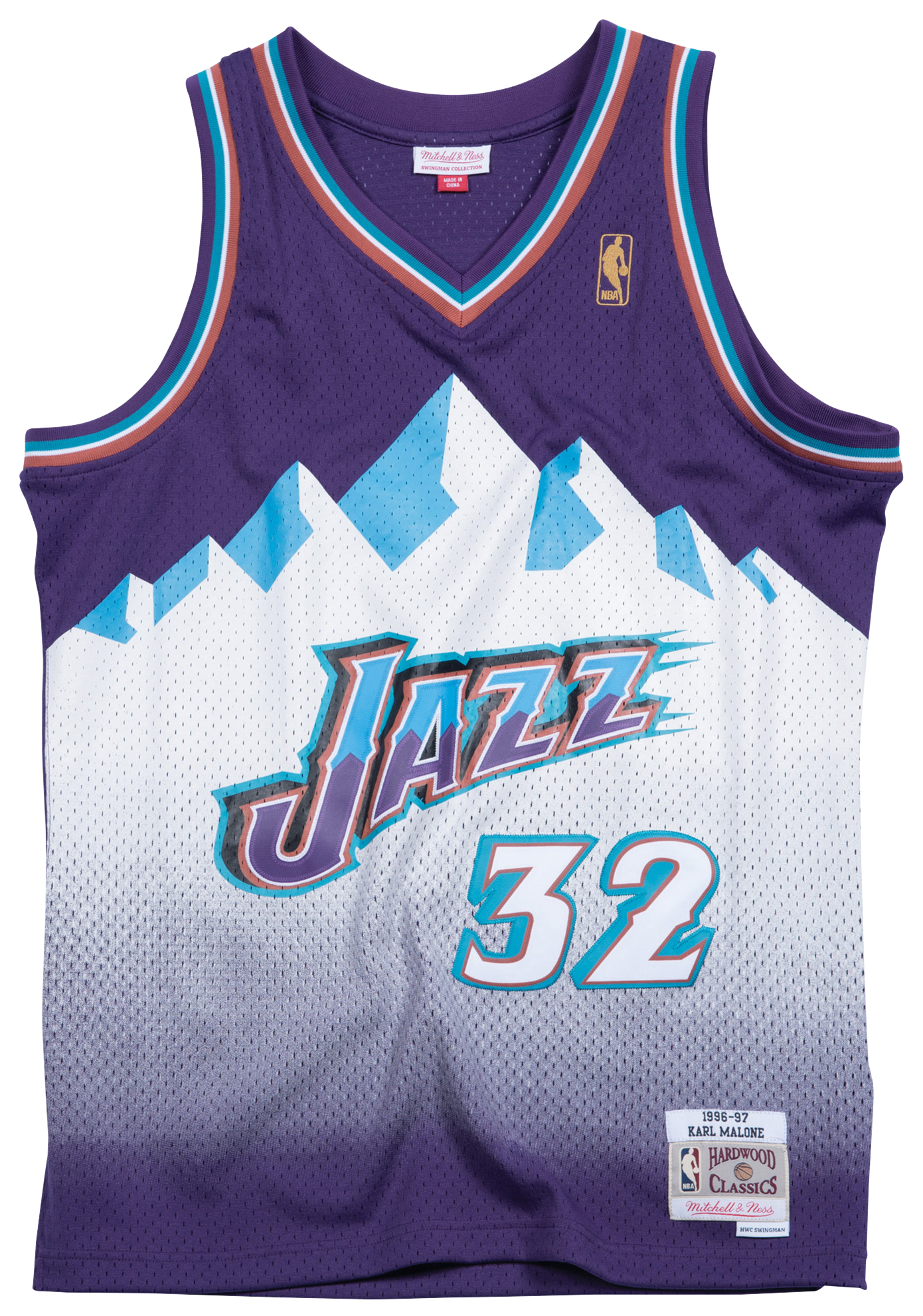 Men's Malone Karl Mitchell & Ness Jazz Swingman Jersey - Purple