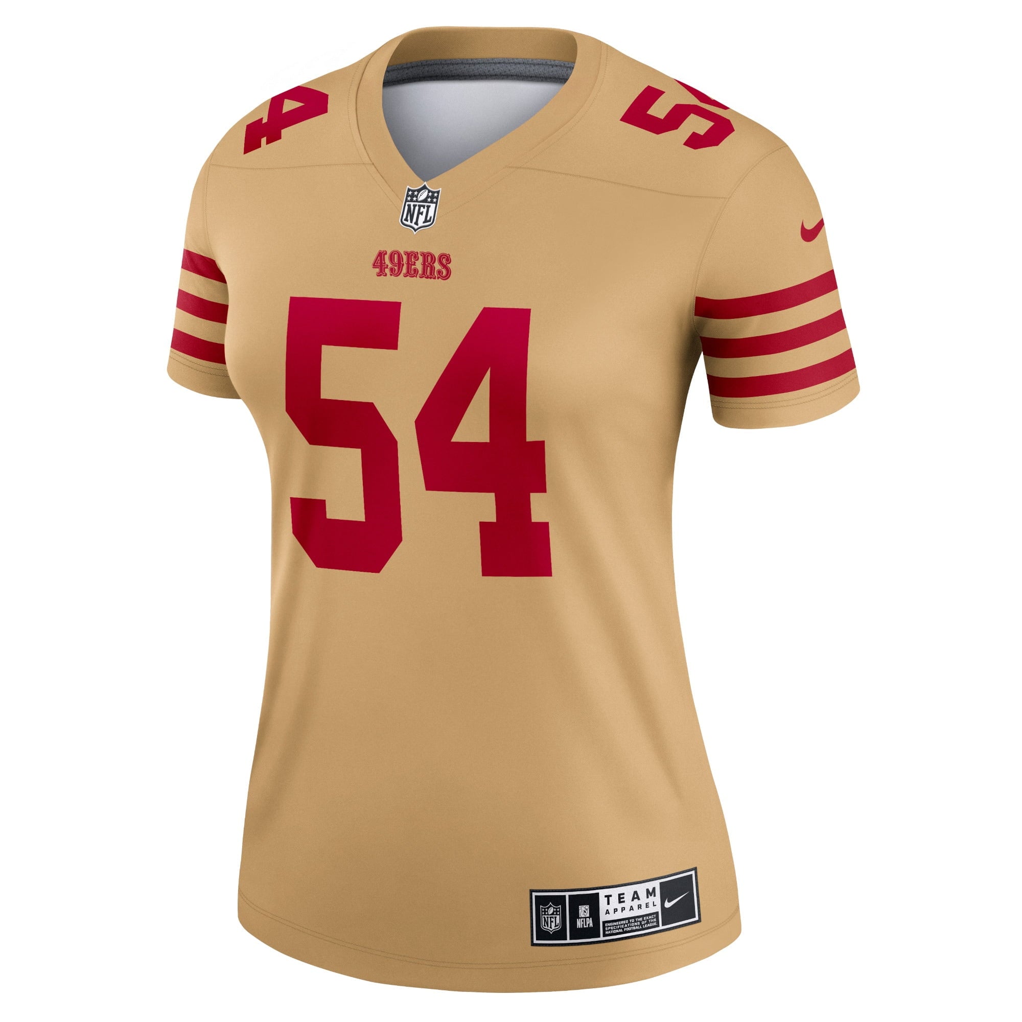 Women's Nike Fred Warner Gold San Francisco 49ers Inverted Legend Jersey