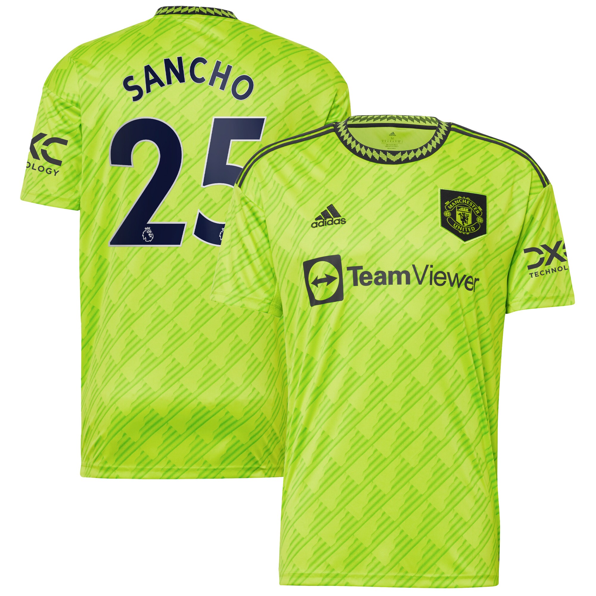Jadon Sancho Manchester United adidas 2022/23 Third Replica Player Jersey - Neon Green