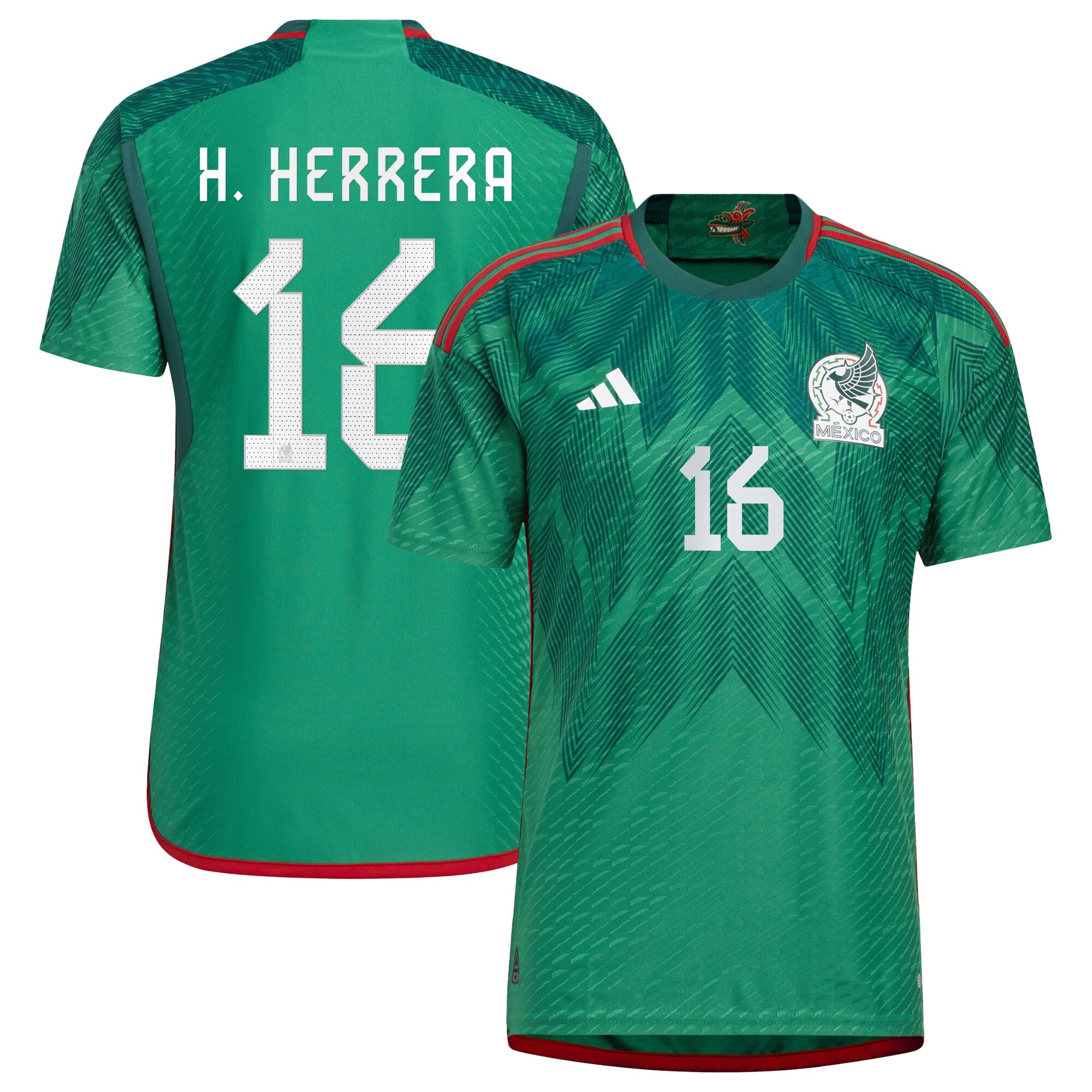 Héctor Herrera Mexico National Team adidas 2022/23 Home Authentic Player Jersey - Green