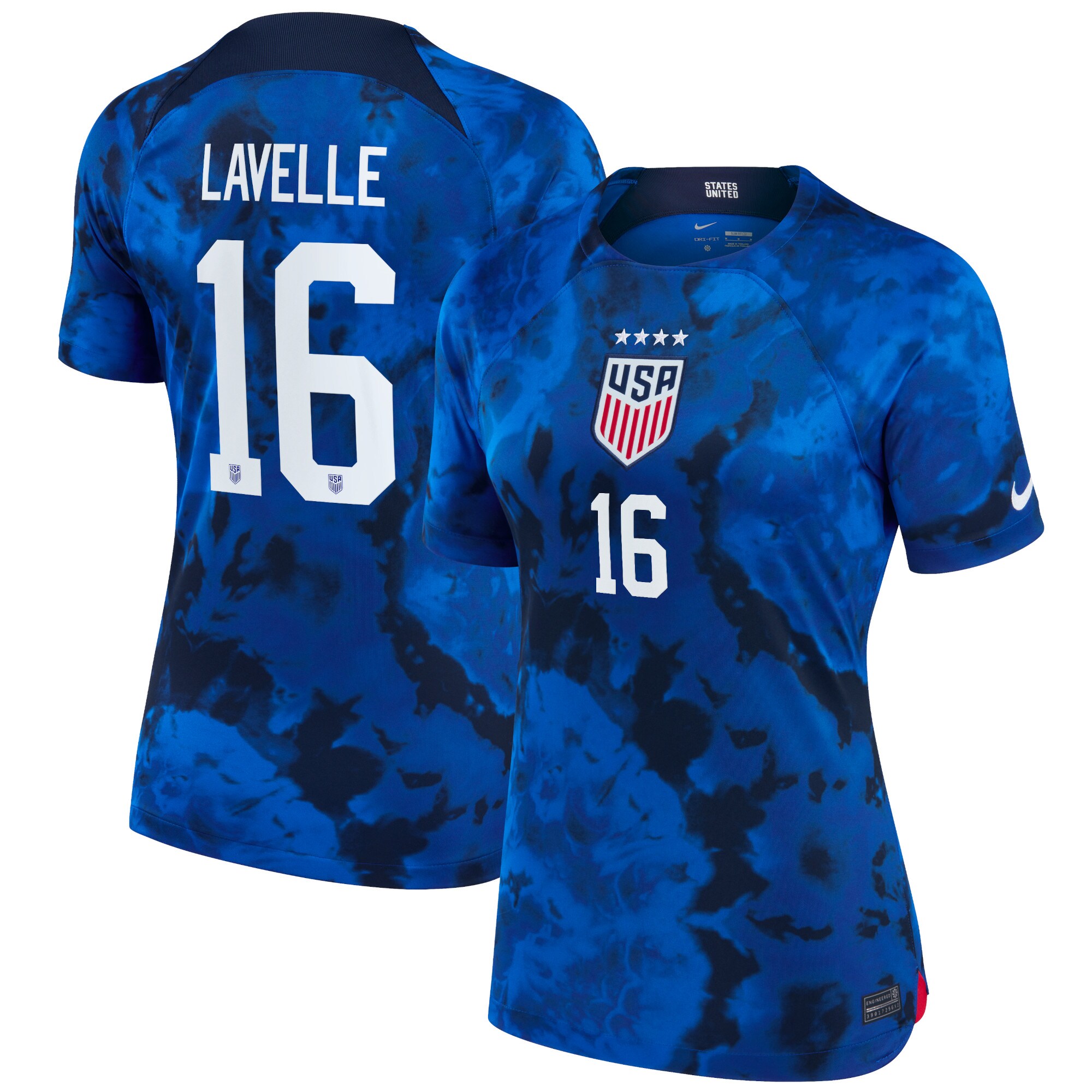 Rose Lavelle USWNT Nike Women's 2022/23 Away Breathe Stadium Replica Player Jersey - Blue