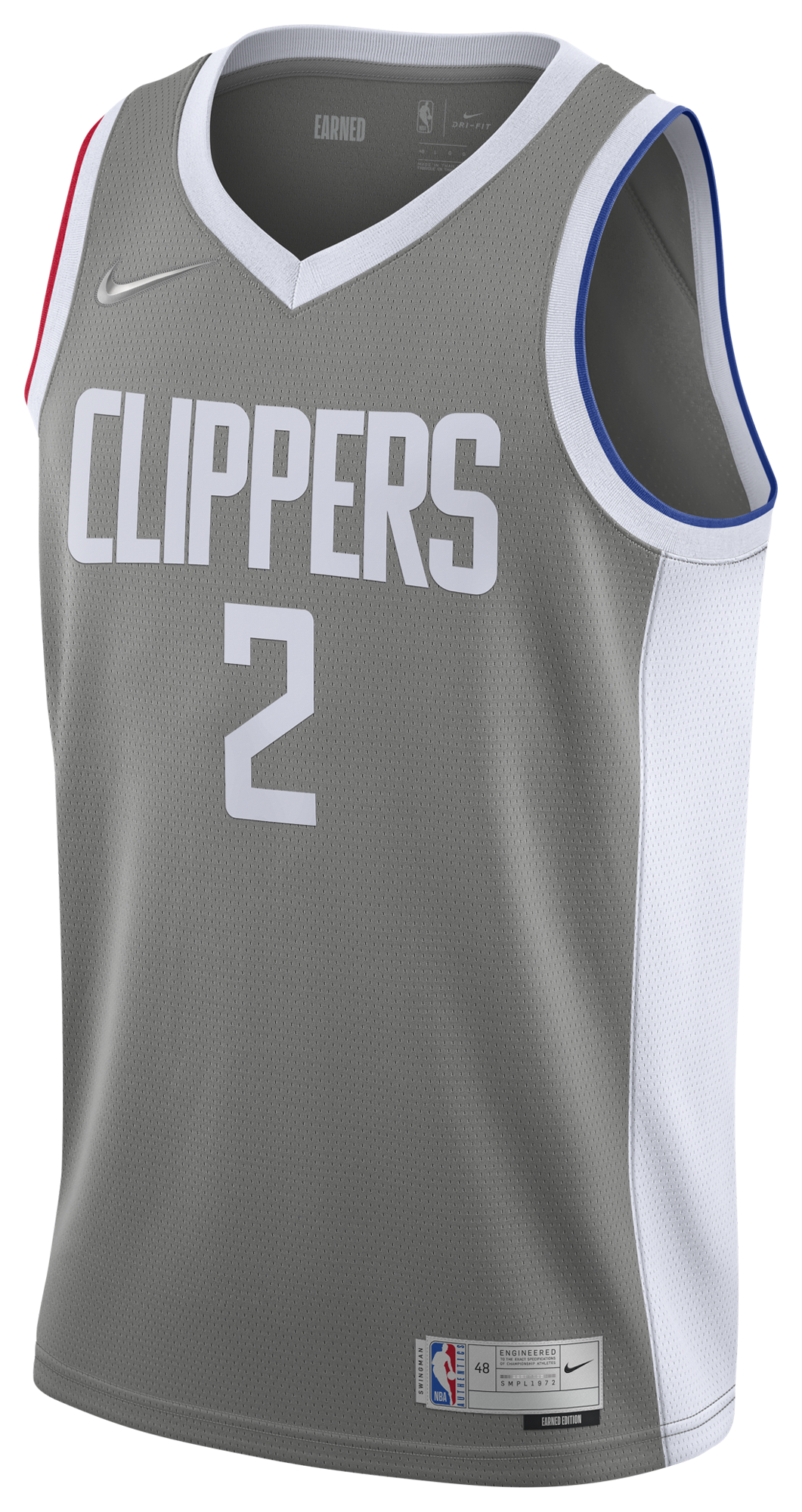 Men's Leonard Kawhi Nike Clippers Earned Swingman Jersey - Grey