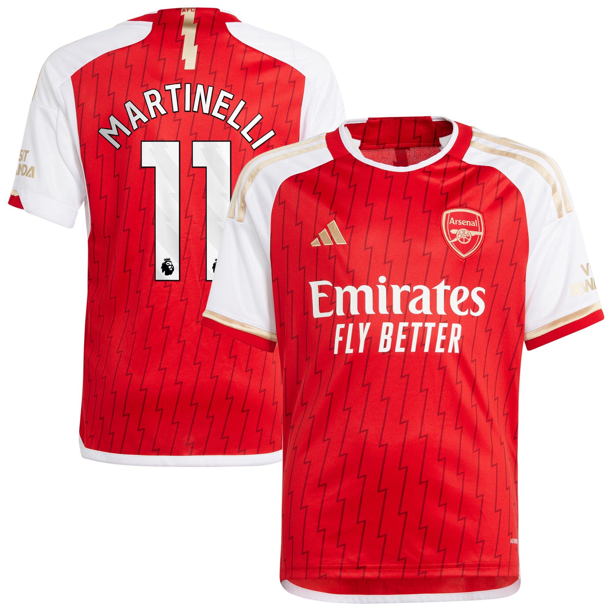 Gabriel Martinelli Arsenal adidas Youth 2023/24 Home Replica Player Jersey - Red