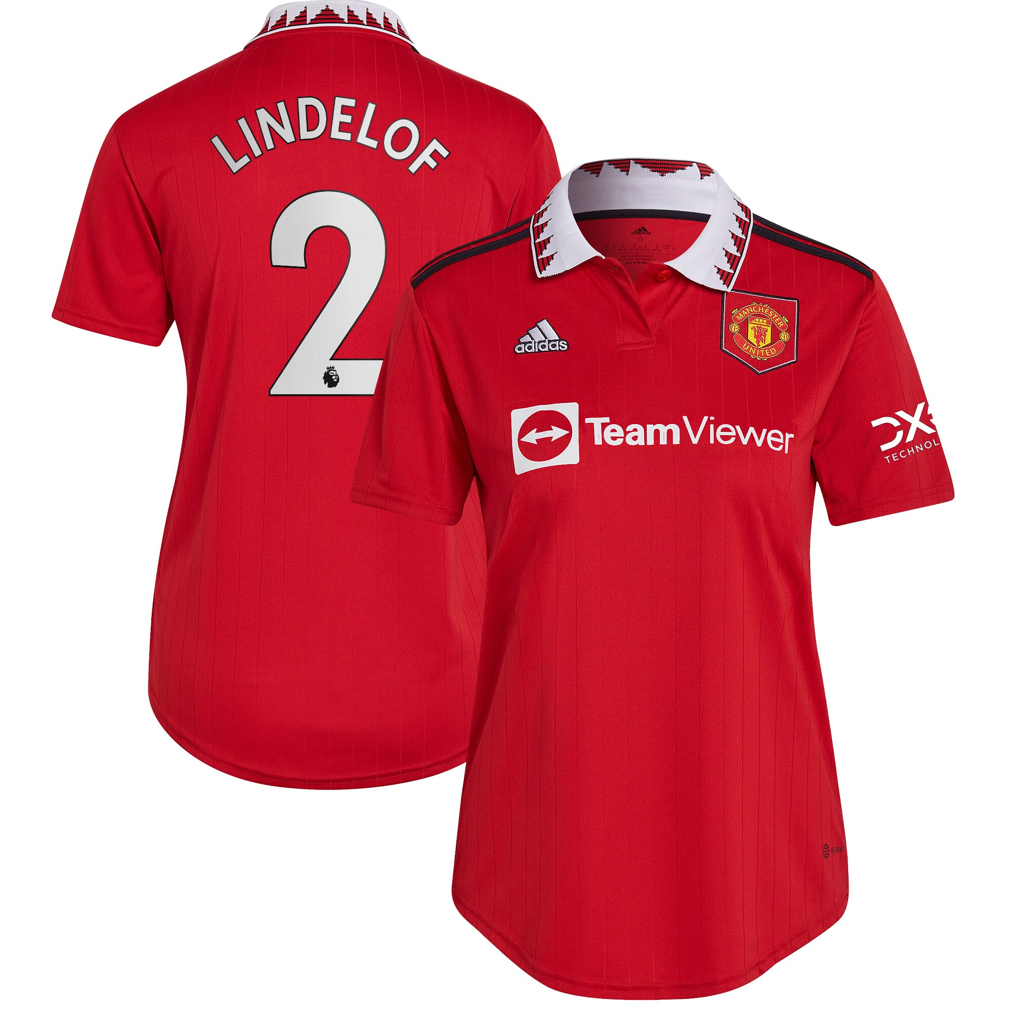 Victor Lindelof Manchester United adidas Women's 2022/23 Home Replica Player Jersey - Red