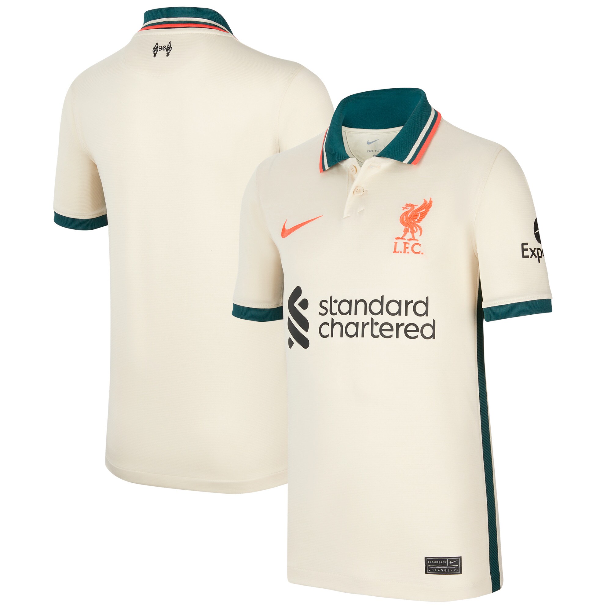 Liverpool Nike Youth 2021/22 Away Breathe Stadium Replica Jersey - Tan