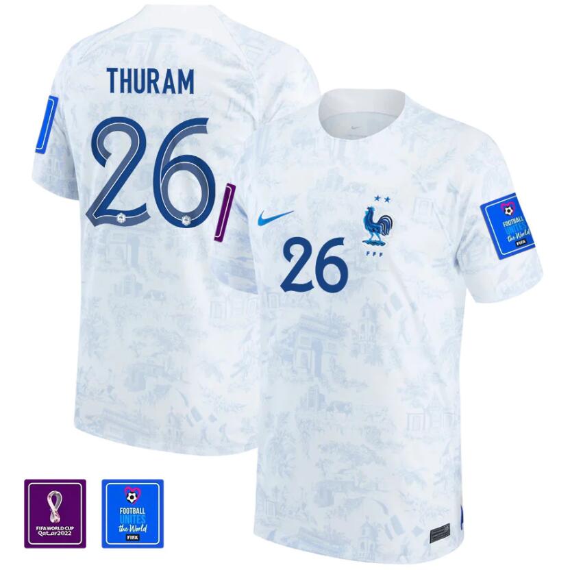 France Marcus Thuram Away Jersey 2022 World Cup Kit