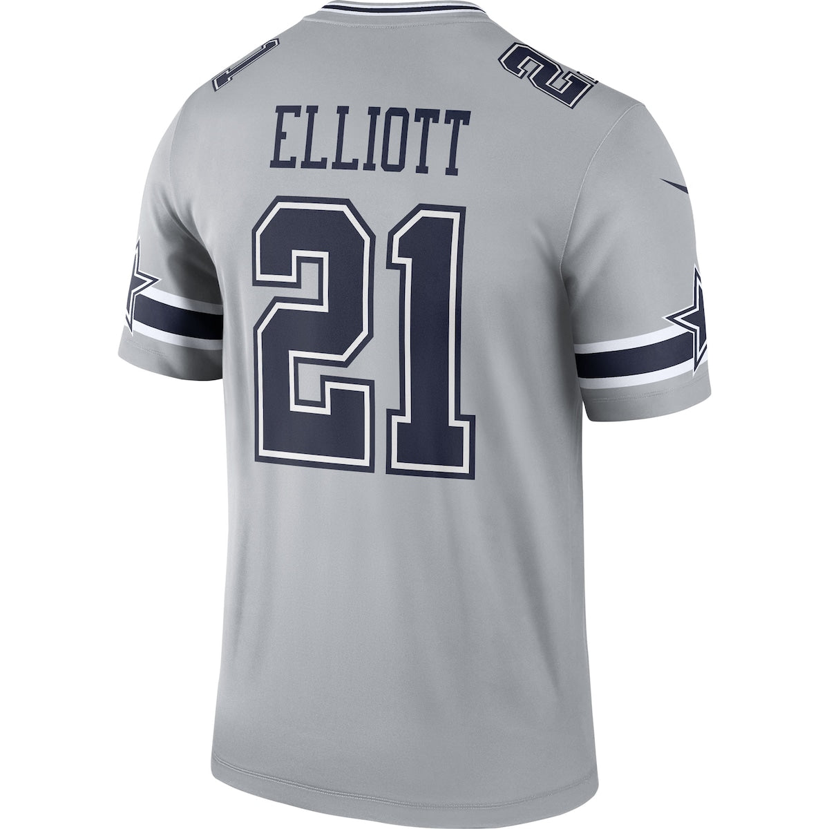 Men's Ezekiel Elliott Nike Cowboys Inverted Legend Jersey - Grey