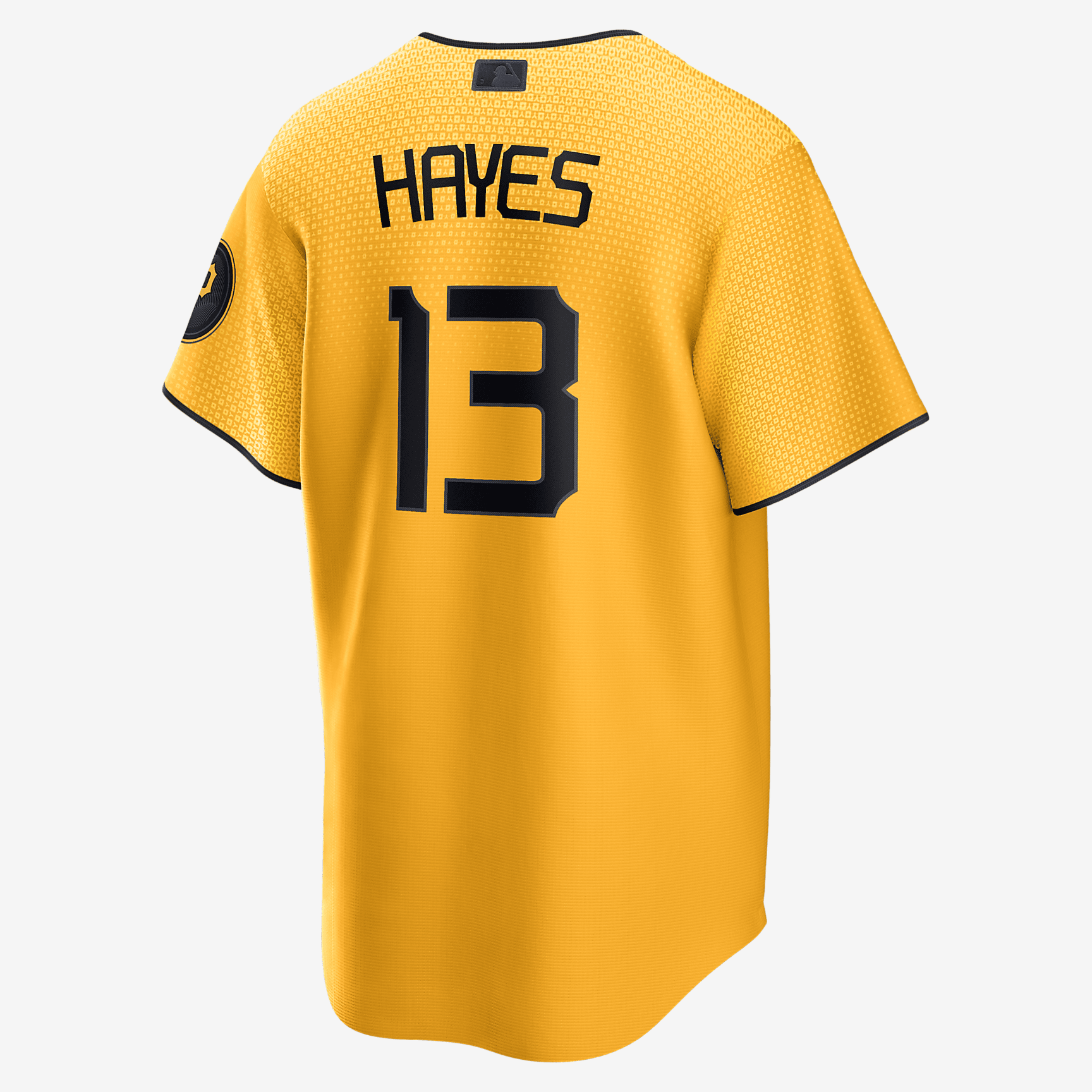 MLB Pittsburgh Pirates City Connect (Ke'Bryan Hayes) Men's Replica Baseball Jersey - Sundown/Black