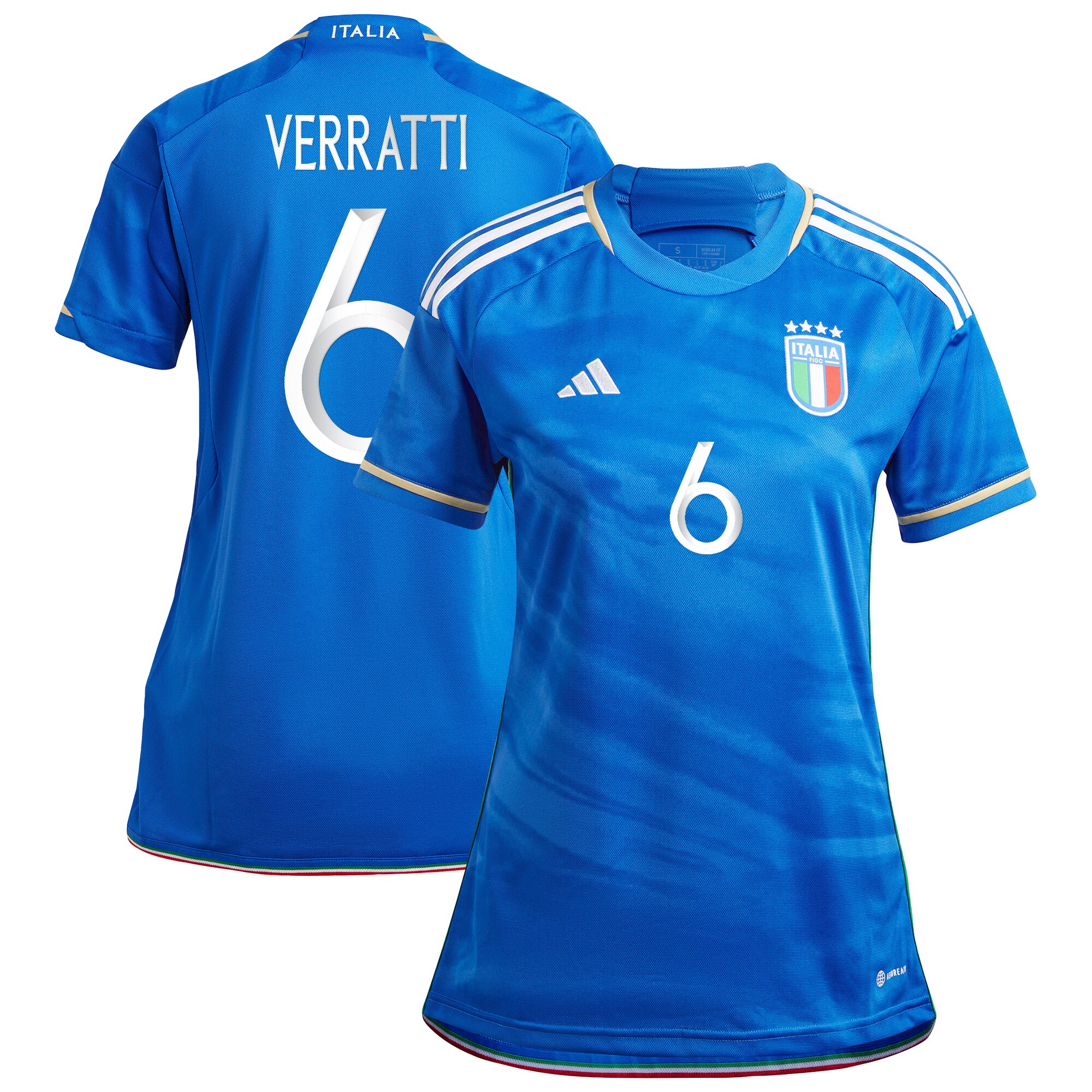 Marco Verratti Italy National Team adidas Women's 2023 Home Replica Jersey - Blue