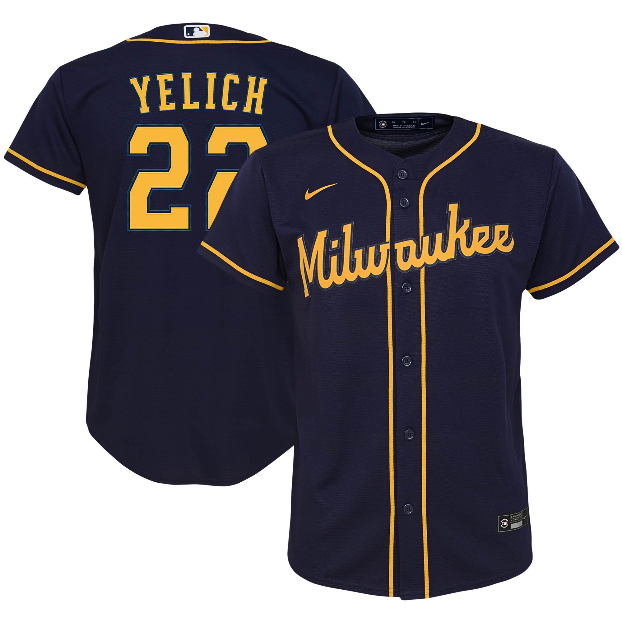 Christian Yelich Milwaukee Brewers Nike Youth Alternate Replica Player Jersey - Navy