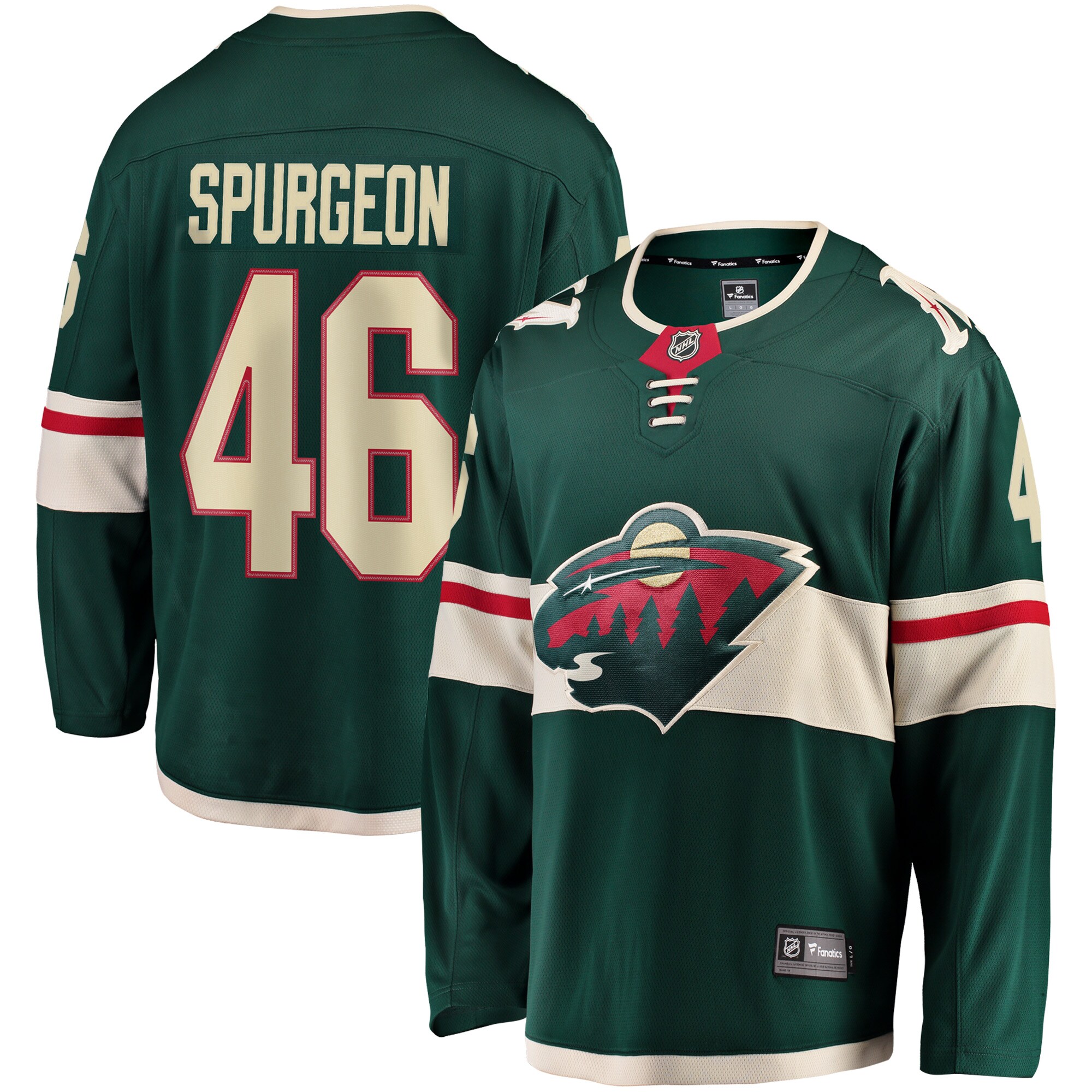 Jared Spurgeon Minnesota Wild Fanatics Branded Youth Breakaway Player Jersey - Green