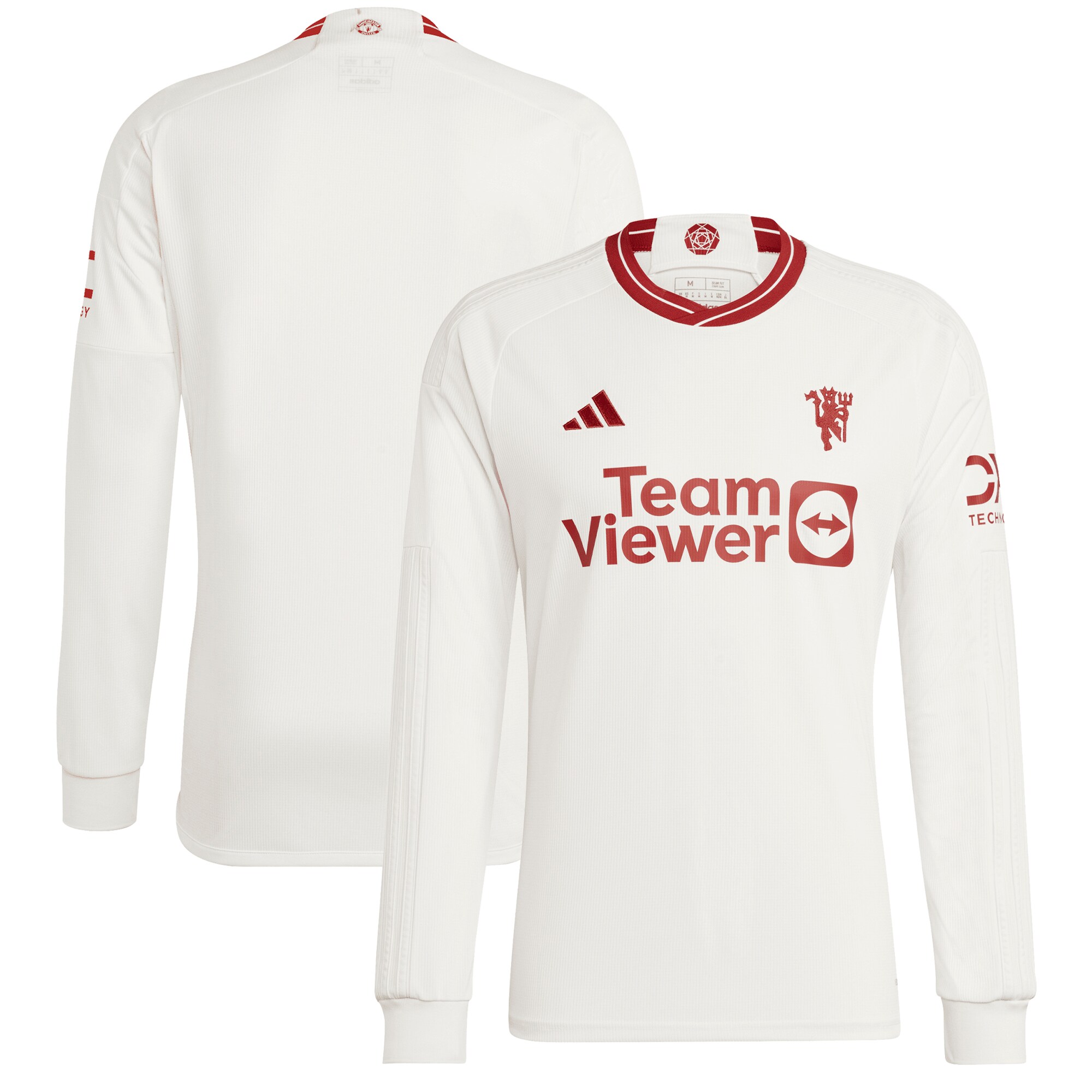 Manchester United adidas 2023/24 Third Replica Long Sleeve Jersey - White