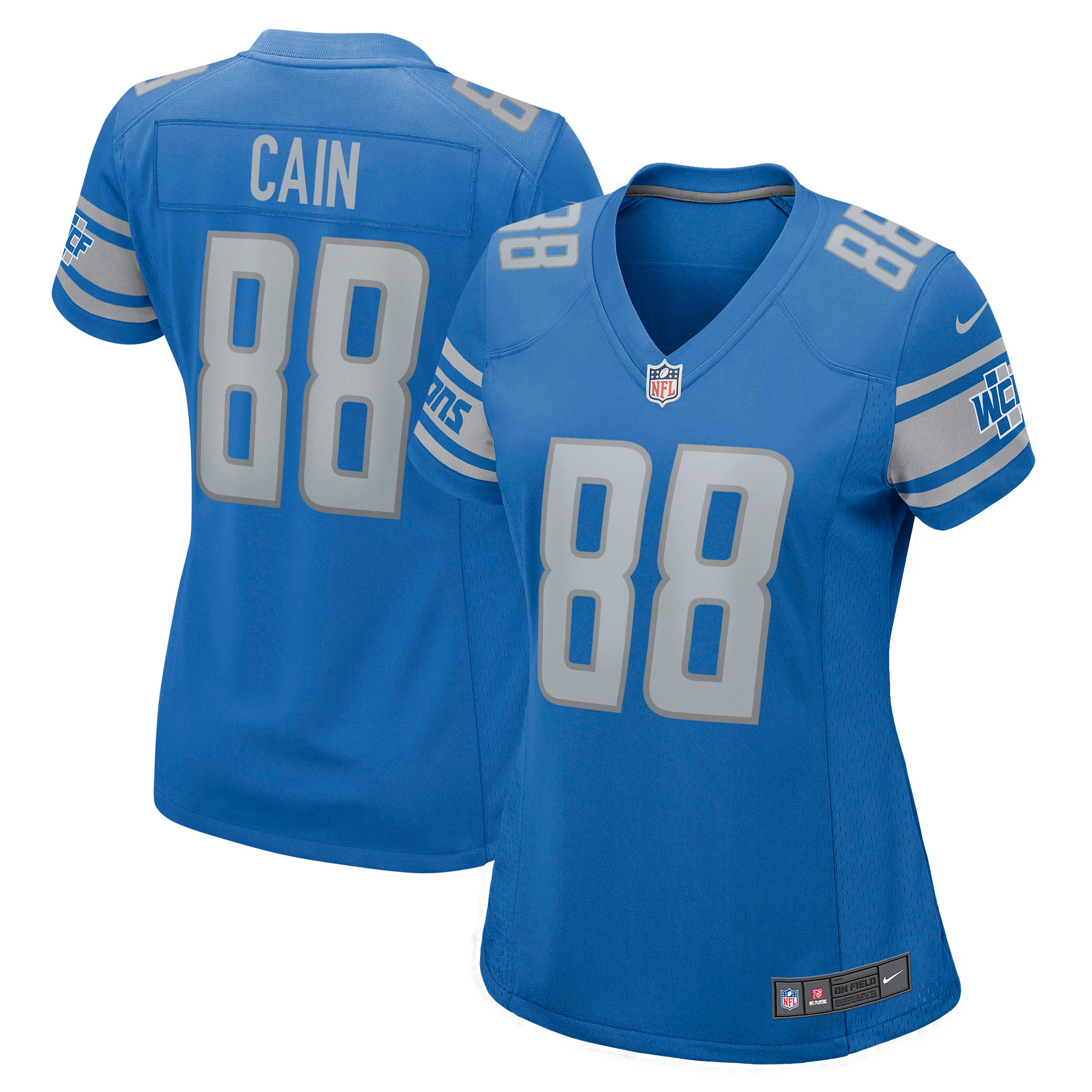 Jim Cain Detroit Lions Nike Women's Retired Player Jersey - Blue
