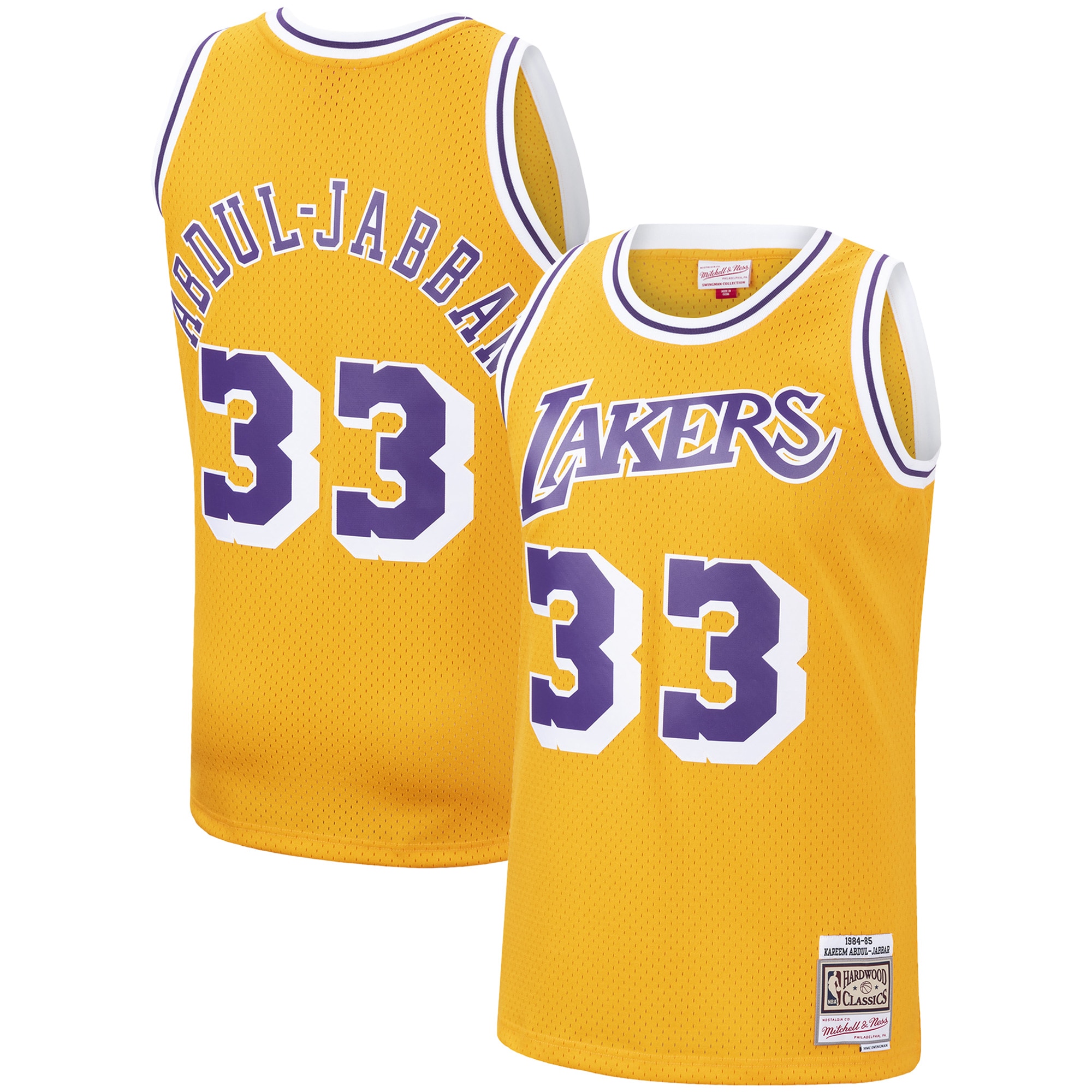 Kareem Abdul-Jabbar Los Angeles Lakers Mitchell & Ness Hardwood Classics Swingman Jersey - Gold