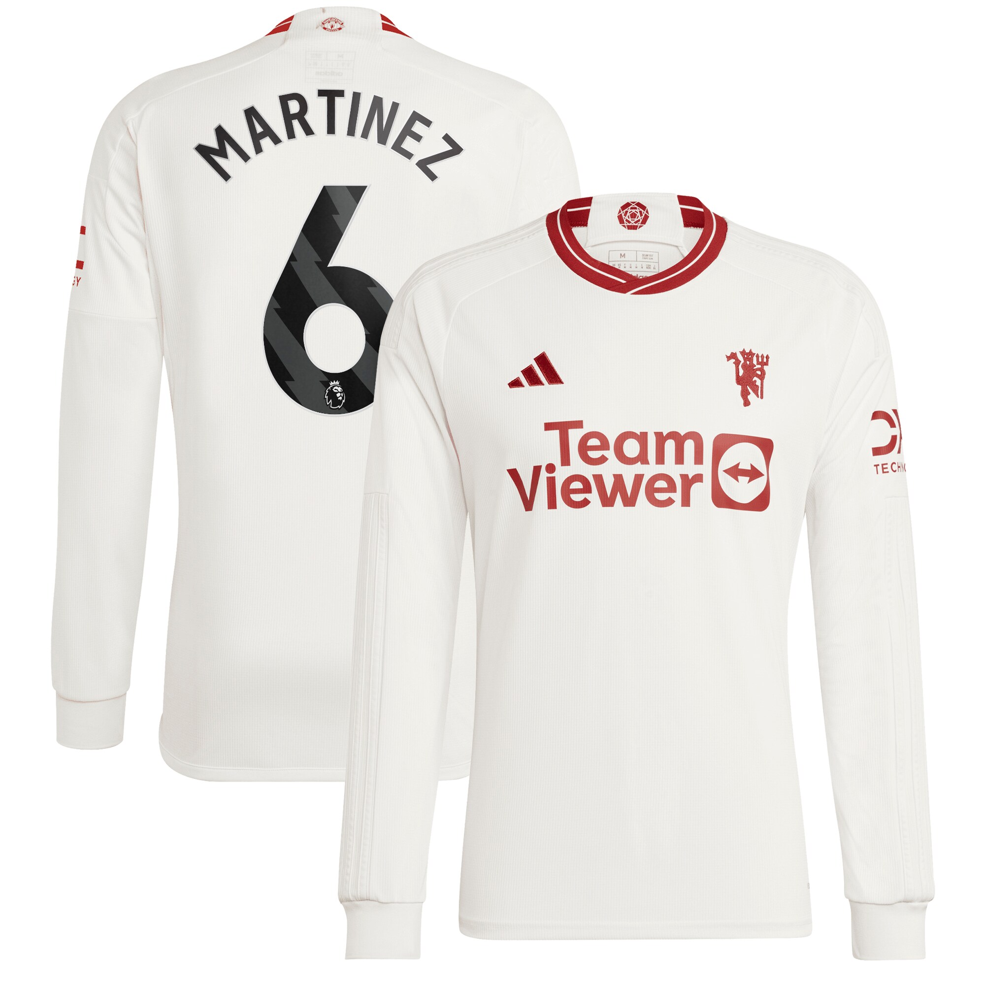 Lisandro Martínez Manchester United adidas 2023/24 Third Replica Long Sleeve Player Jersey - White