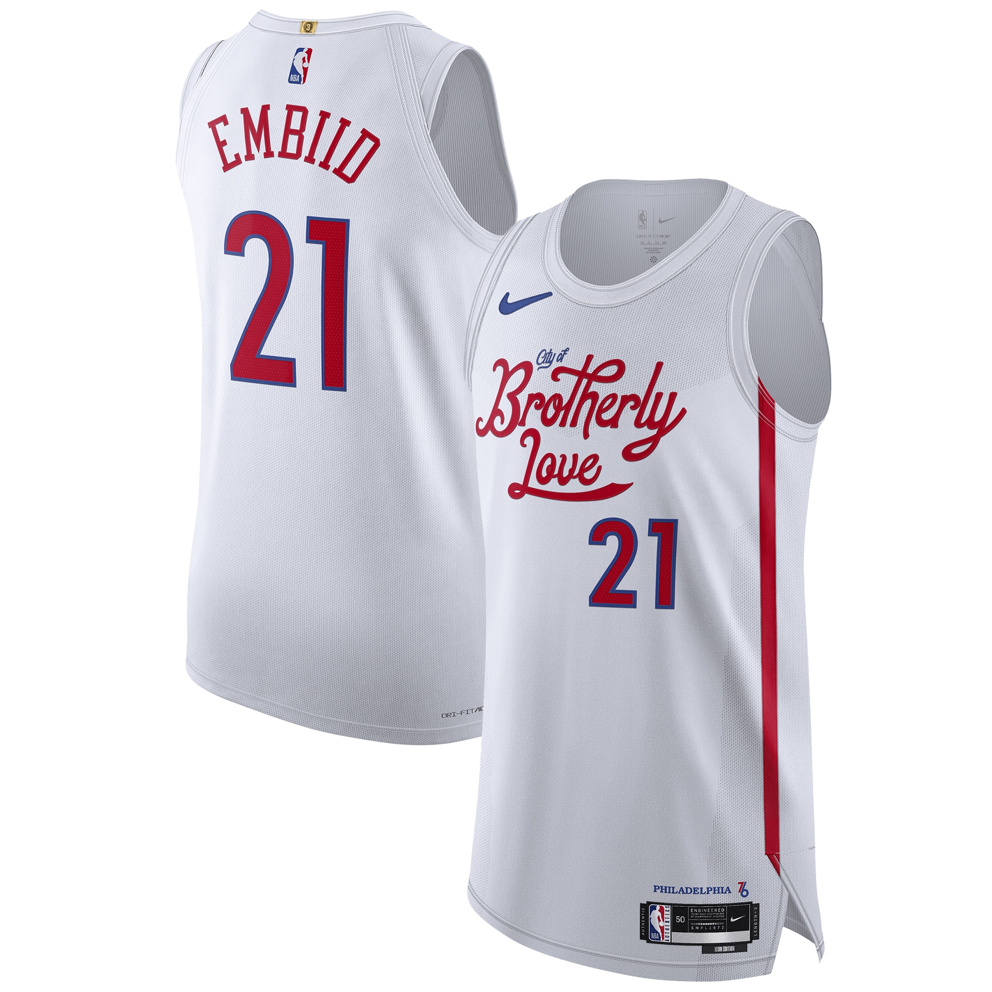 Joel Embiid Philadelphia 76ers Nike 2022/23 Authentic Jersey - City Edition - White