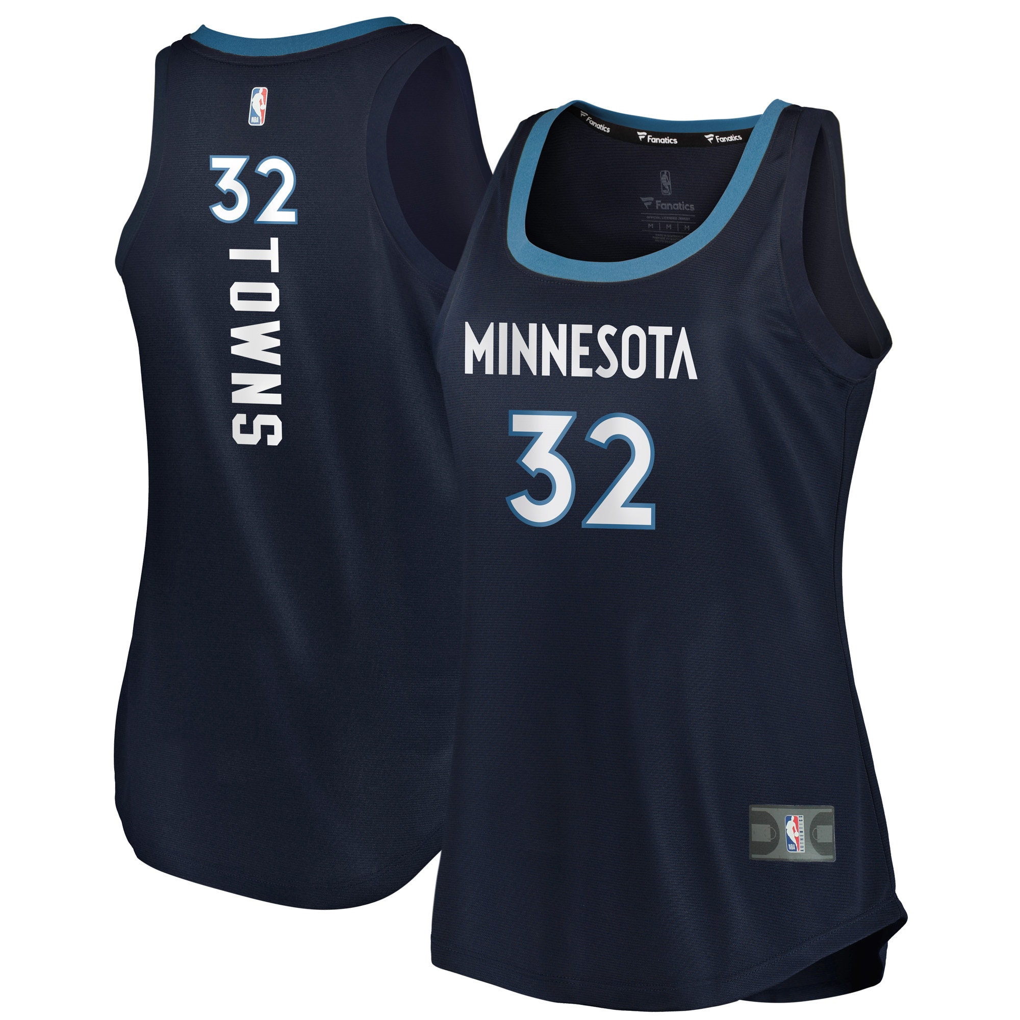 Karl-Anthony Towns Minnesota Timberwolves Fanatics Branded Women's Fast Break Tank Jersey - Icon Edition - Navy