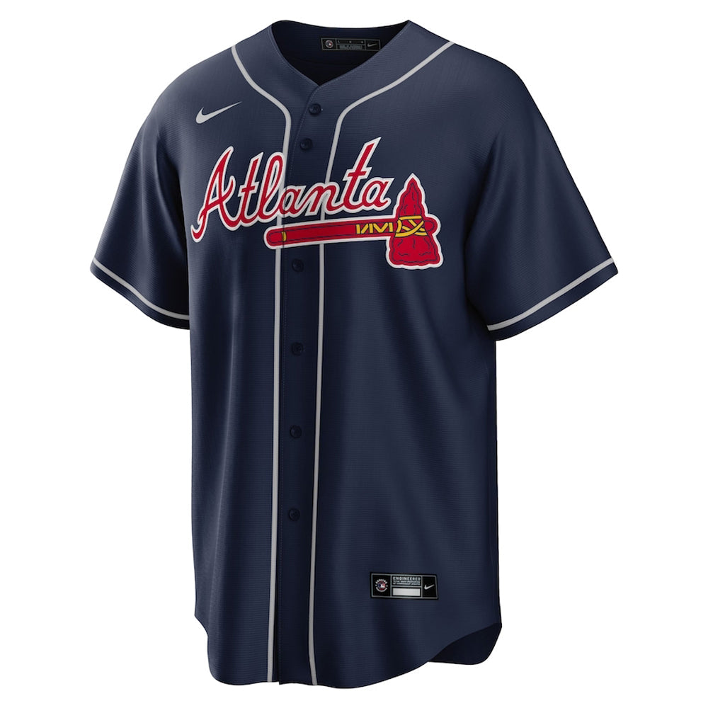 Youth Atlanta Braves Ronald Acuna Cool Base Replica Jersey Navy