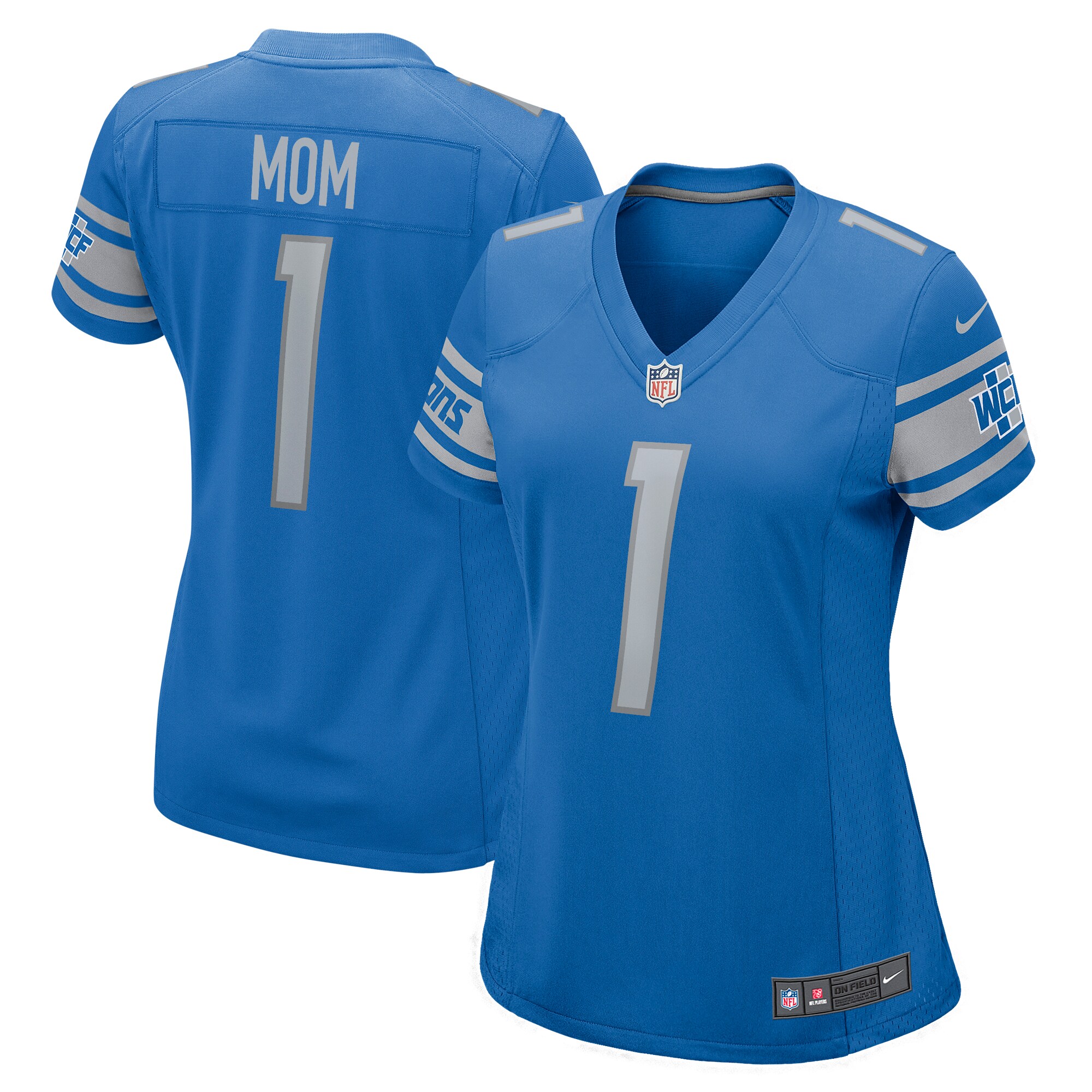 Number 1 Mom Detroit Lions Nike Women's Game Jersey - Blue