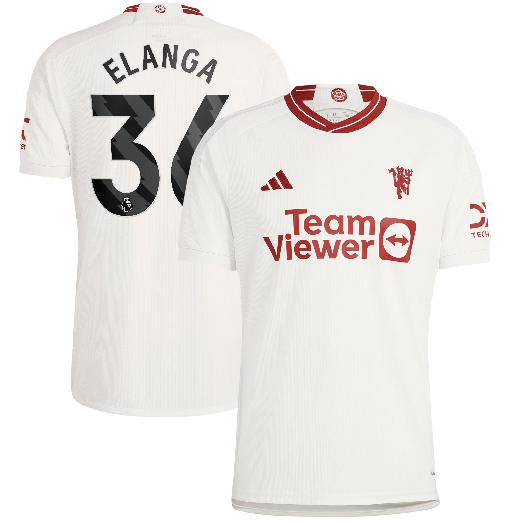 Anthony Elanga Manchester United adidas 2023/24 Third Replica Player Jersey - White
