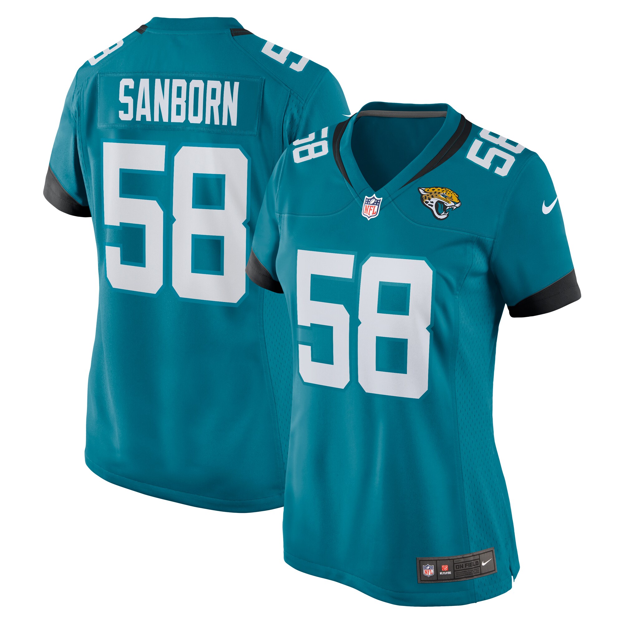 Garrison Sanborn Jacksonville Jaguars Nike Women's Home Game Player Jersey - Teal
