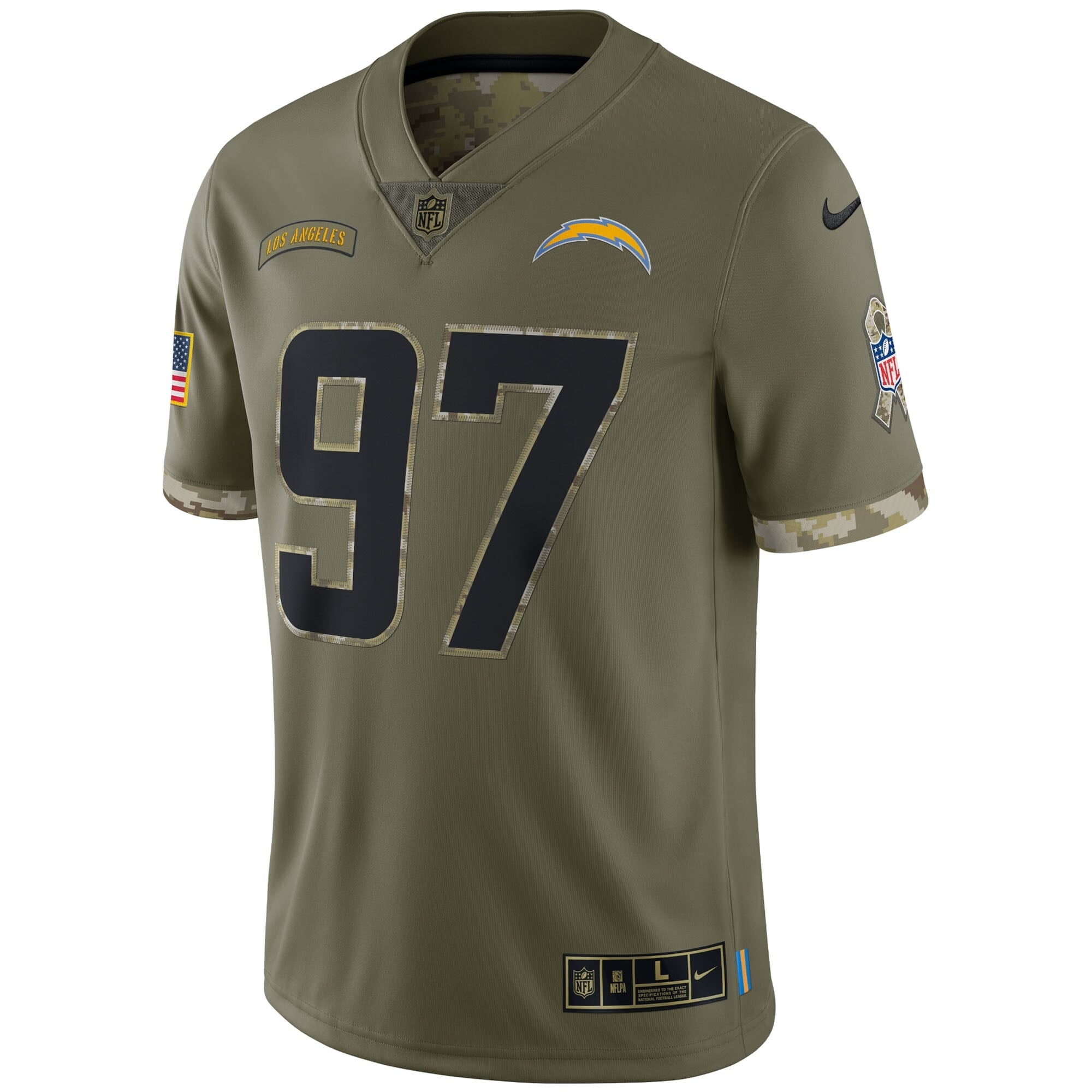 Men's Nike Joey Bosa Olive Los Angeles Chargers 2022 Salute To Service Limited Jersey