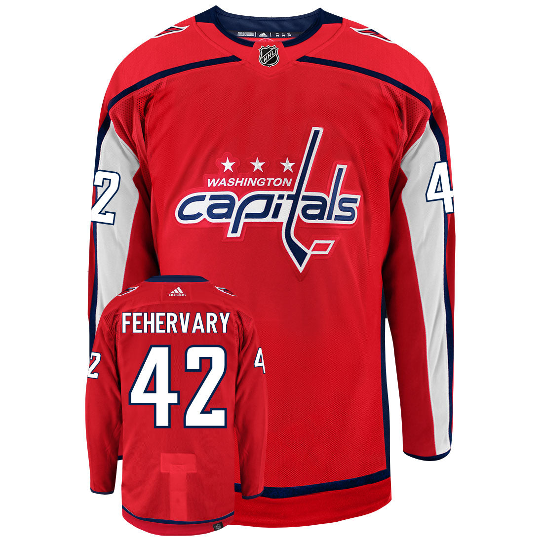 Martin Fehervary Washington Capitals Adidas Primegreen Authentic NHL Hockey Jersey
