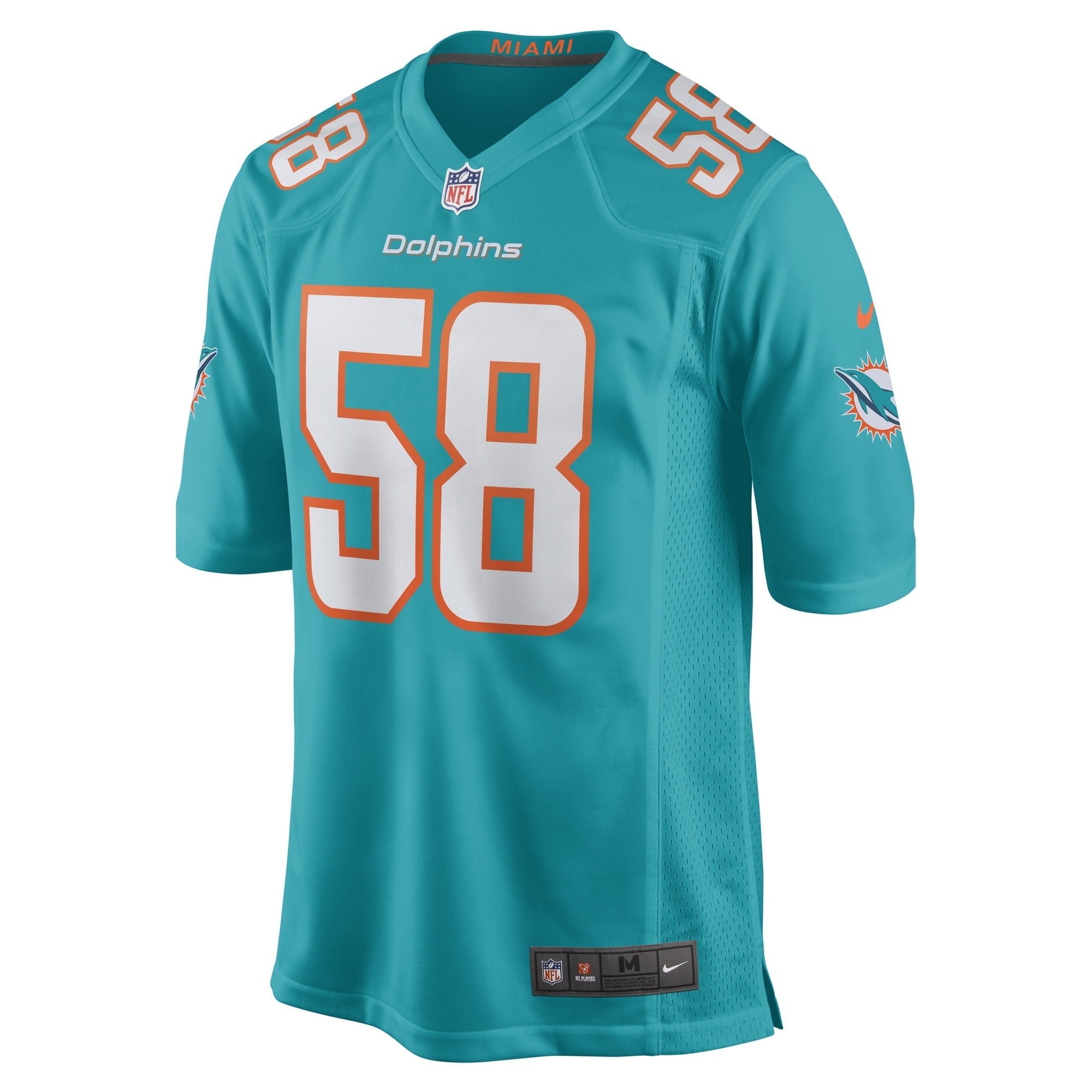 Men's Nike Connor Williams Aqua Miami Dolphins Game Player Jersey