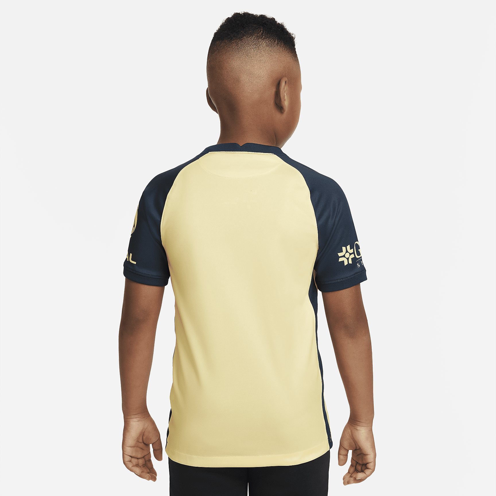 Club América 2021/22 Stadium Home Big Kids' Soccer Jersey - Lemon Chiffon/Armory Navy/Lemon Chiffon