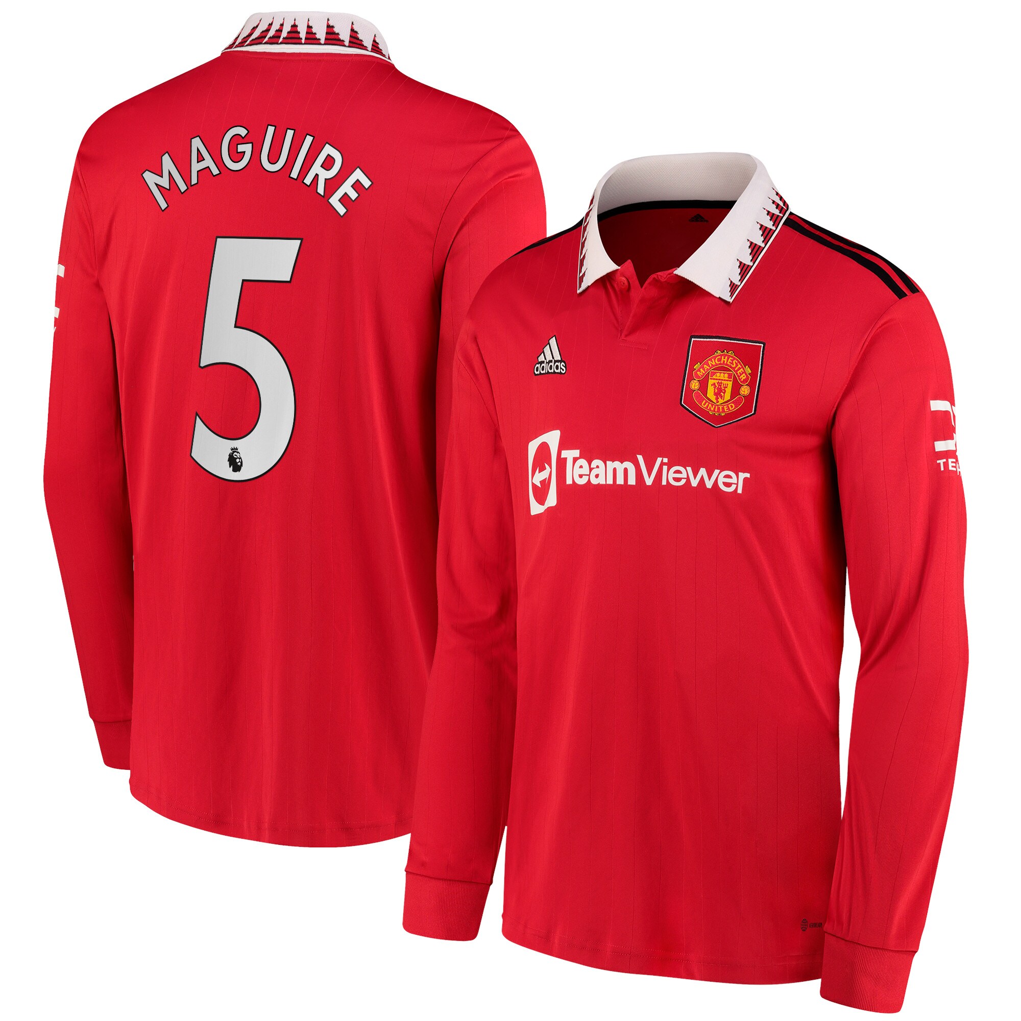 Harry Maguire Manchester United adidas 2022/23 Home Replica Long Sleeve Player Jersey - Red