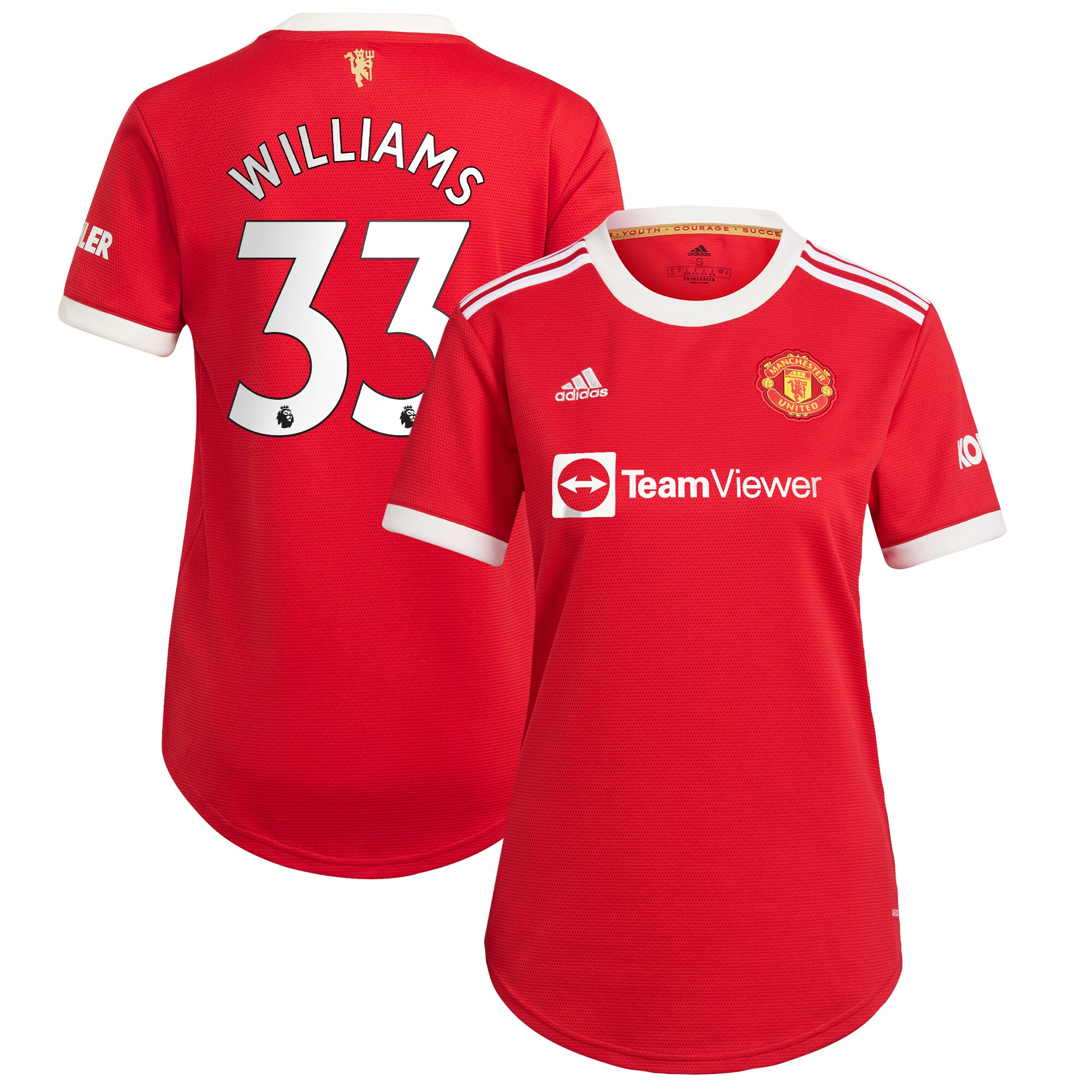 Brandon Williams Manchester United adidas Women's 2021/22 Home Replica Player Jersey - Red