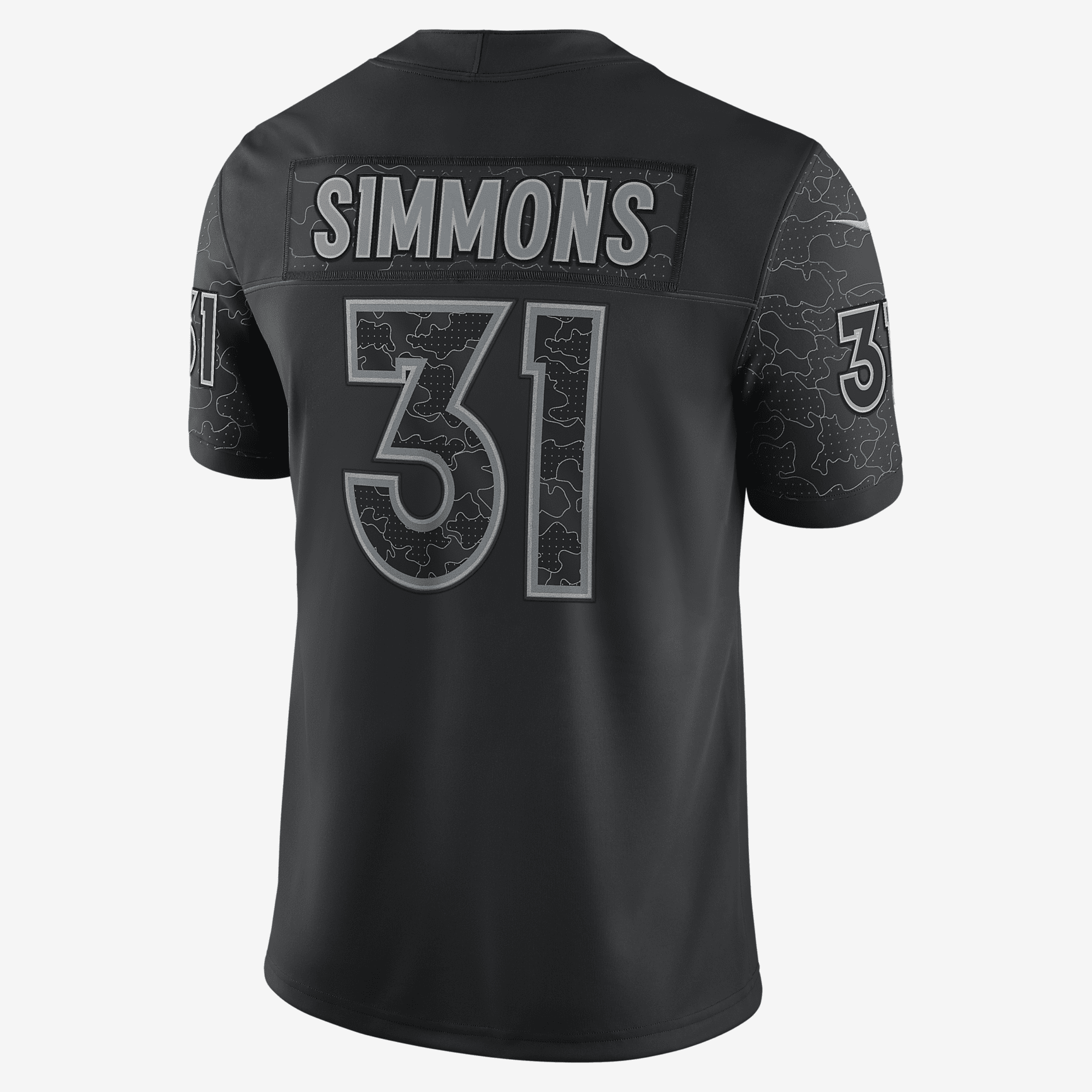 NFL Denver Broncos RFLCTV (Justin Simmons) Men's Fashion Football Jersey - Black