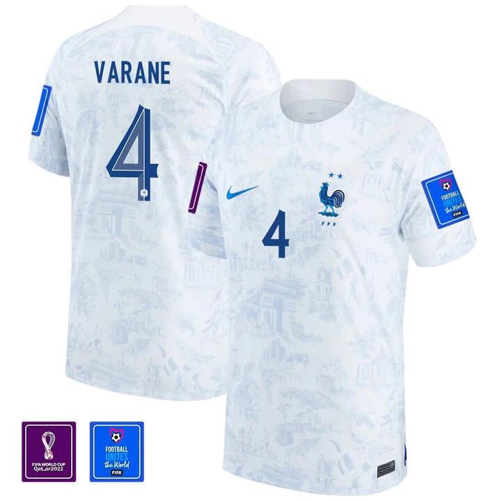 France Raphael Varane Away Jersey 2022 World Cup Kit