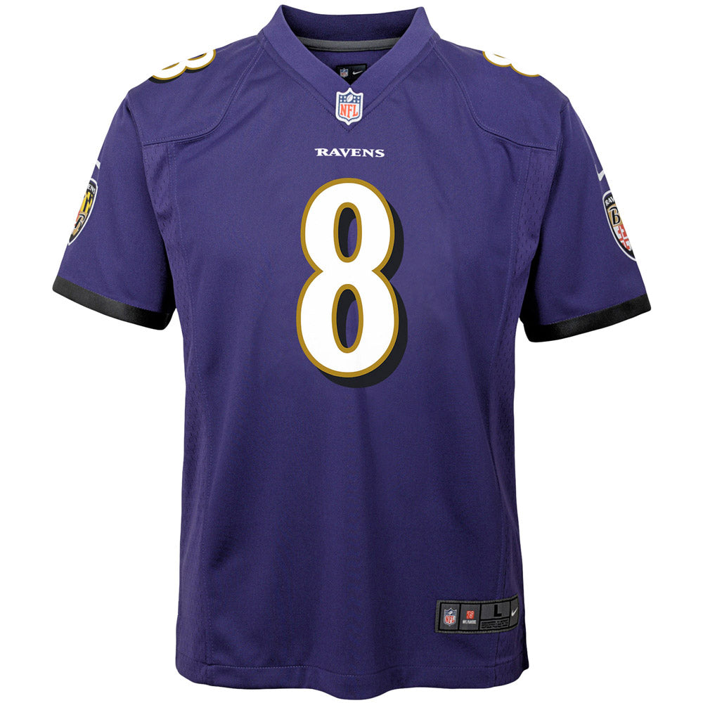 Youth Baltimore Ravens Lamar Jackson Game Jersey Purple