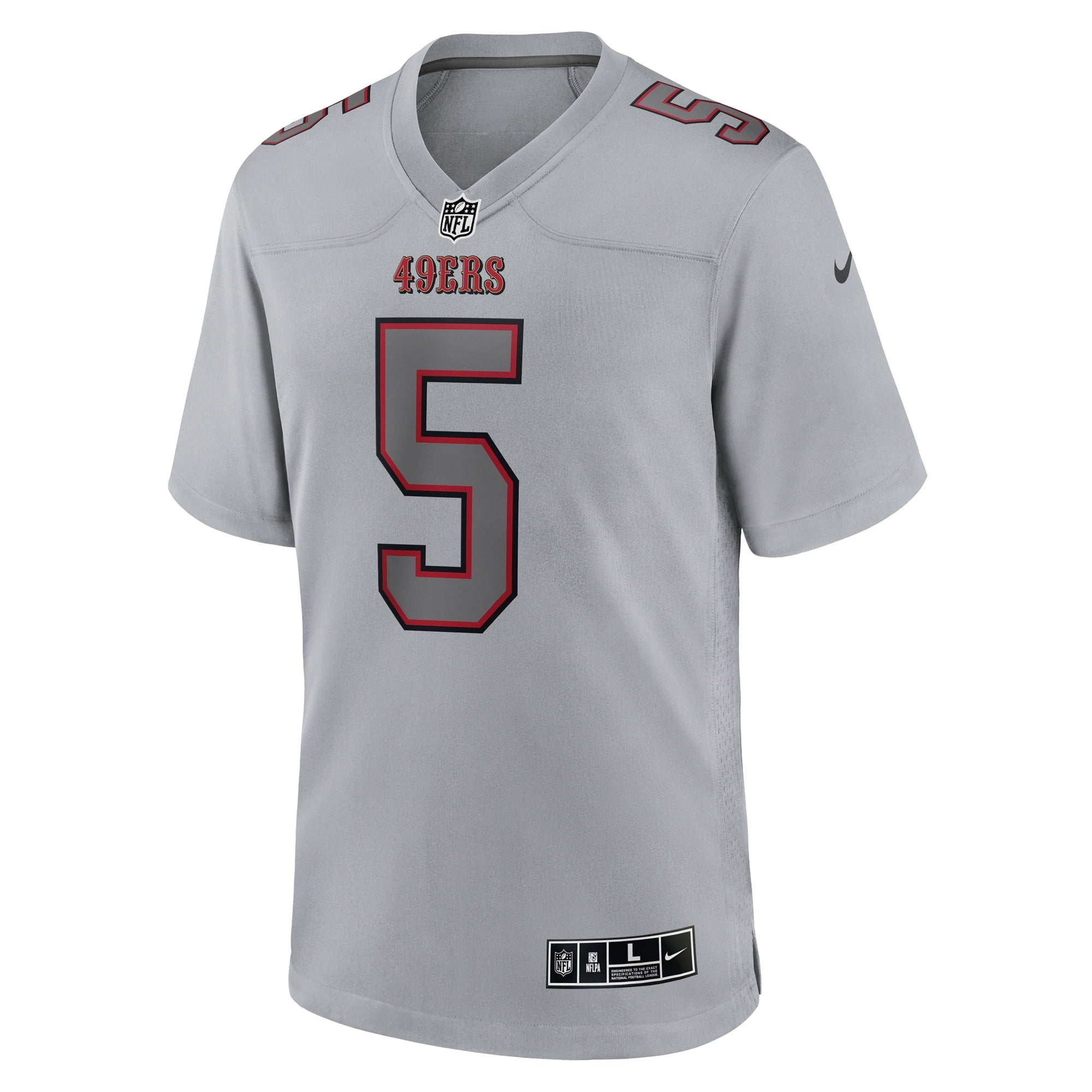 Men's Nike Trey Lance Gray San Francisco 49ers Atmosphere Fashion Game Jersey